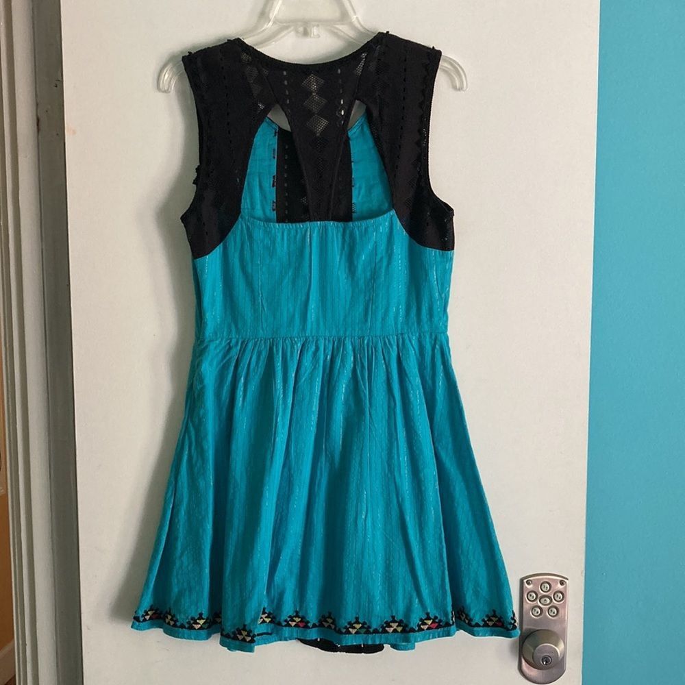 turquoise fit and flare dress Anita Fit-and-Flare Dress FINAL SALE – Trinity Clothing main image 1