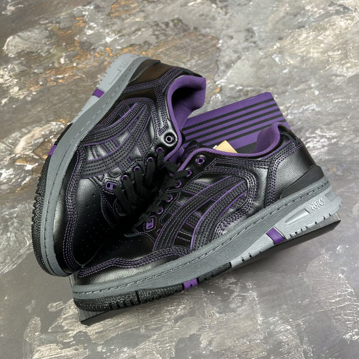 Needles Needles x Asics EX89 Black Purple Low Sneakers Rare Y2K Size US 8 / EU 41 - 2 Thumbnail