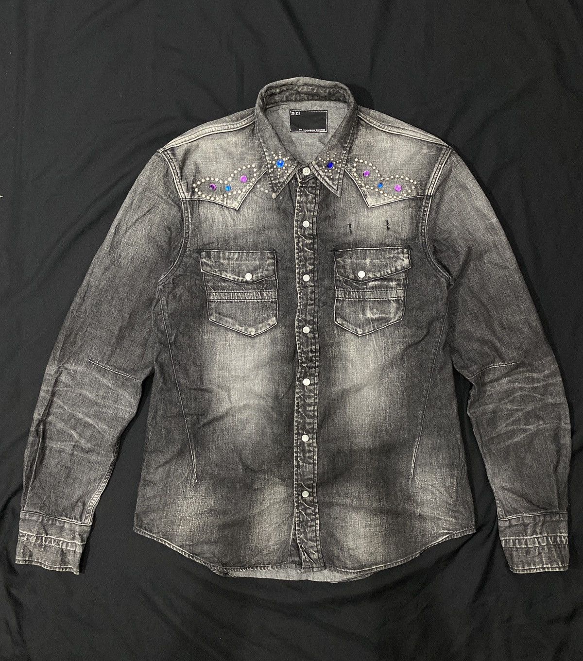 Number (N)ine Number Nine AW 07 Studed Jewel Western Denim Shirt Size US L / EU 52-54 / 3 - 2 Thumbnail