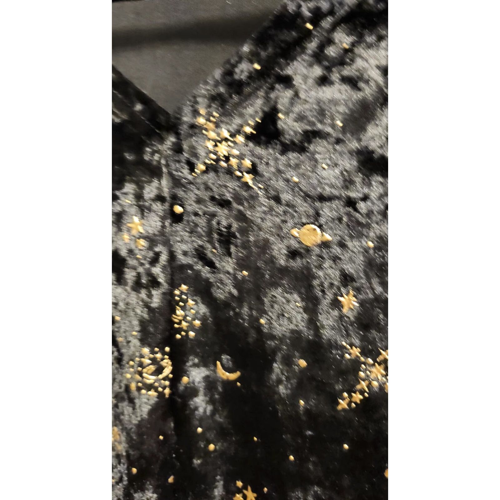 Velvet Celestial Crushed Velvet Dress Womens Large Black Gold Pockets 3/4 Bell Sleeve Size L / US 10 / IT 46 - 7 Thumbnail