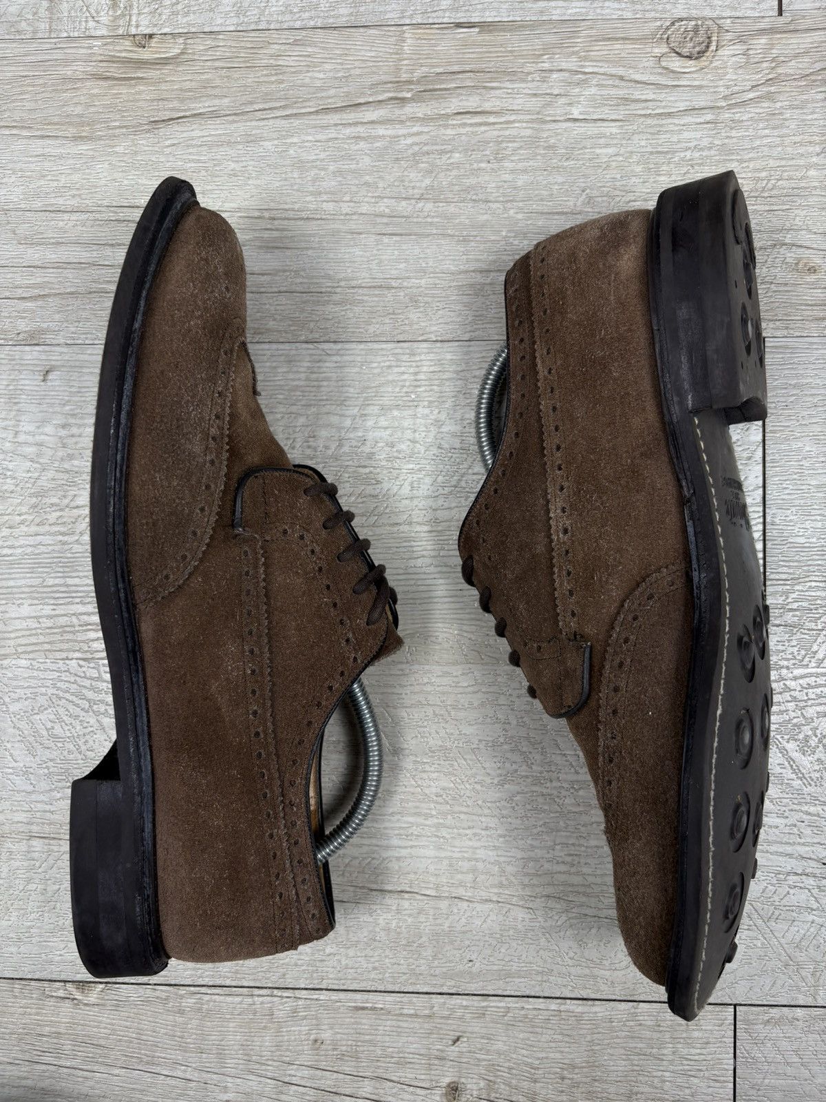 Church's Rare Luxury Church's Hand Made Suede Brogue Leather Derby Kingdom Shoes Sneakers Size US 12 / EU 45 - 9 Thumbnail