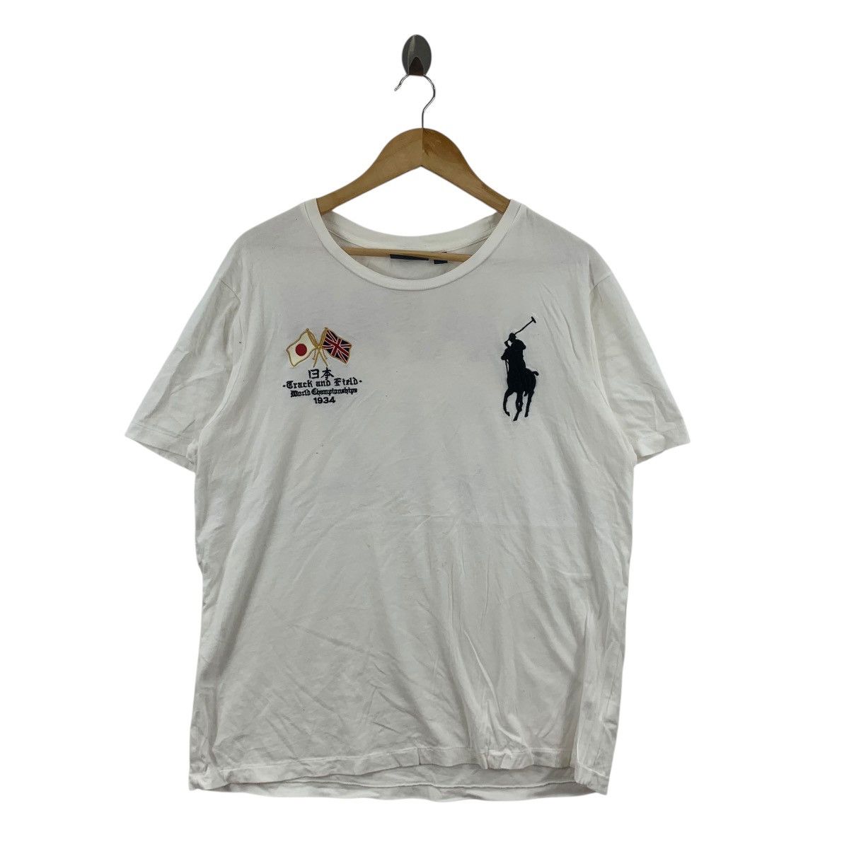 Polo Ralph Lauren Vintage POLO RALPH LAUREN Track & Field Japan Pony Tee Shirt Size US XXL / EU 58 / 5 - 4 Thumbnail
