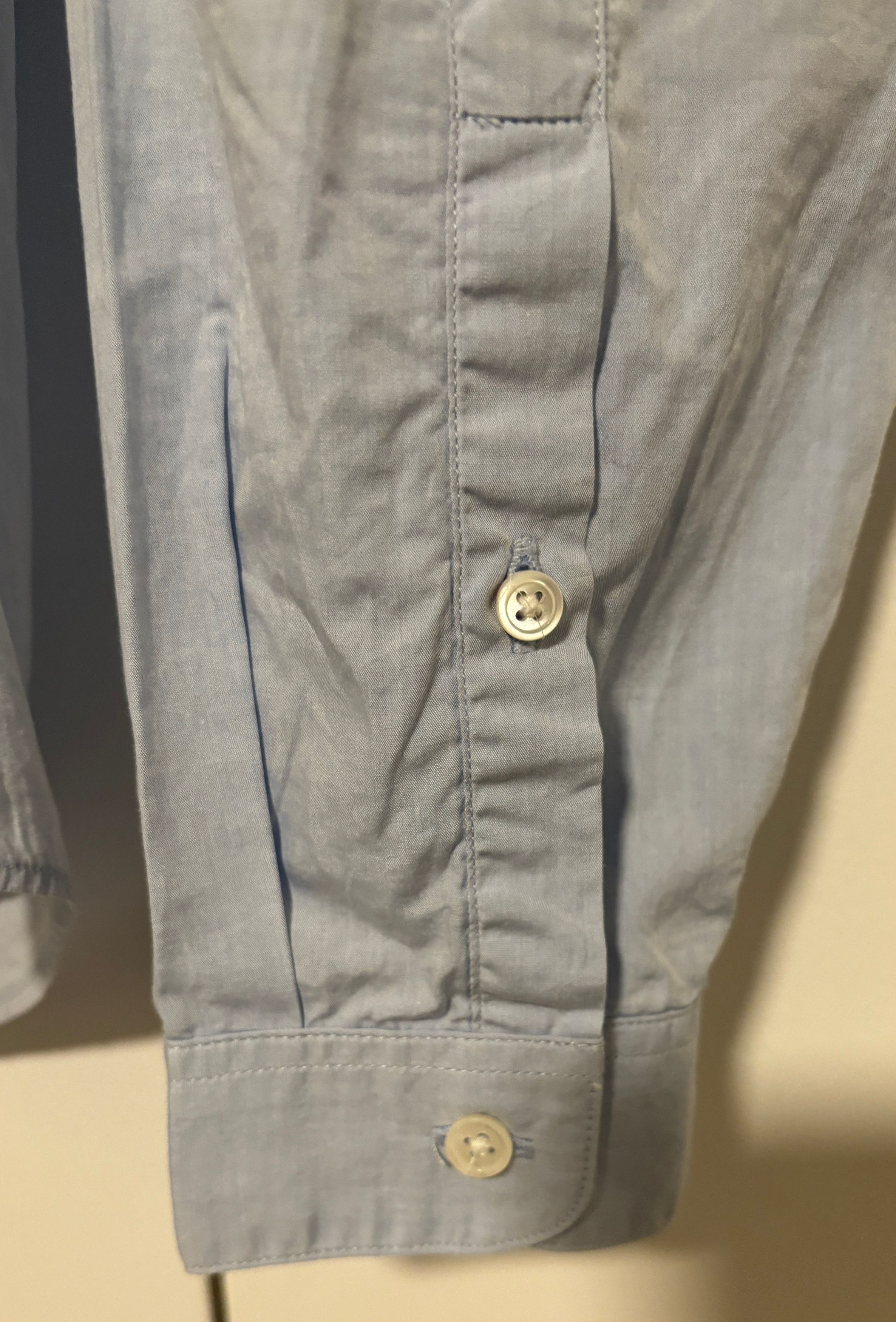 Sandro Blue Contrast Collar Button Up Shirt Size Medium Size US M / EU 48-50 / 2 - 7 Thumbnail