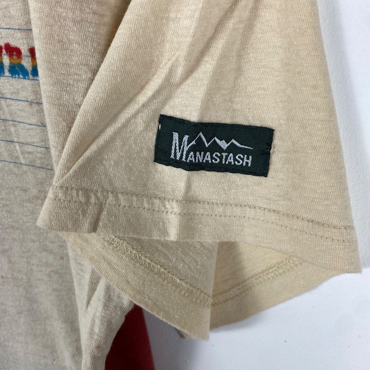Manastash MANASTASH Hemp Clothing Colour Block Patched Tee Shirt Size US L / EU 52-54 / 3 - 4 Thumbnail