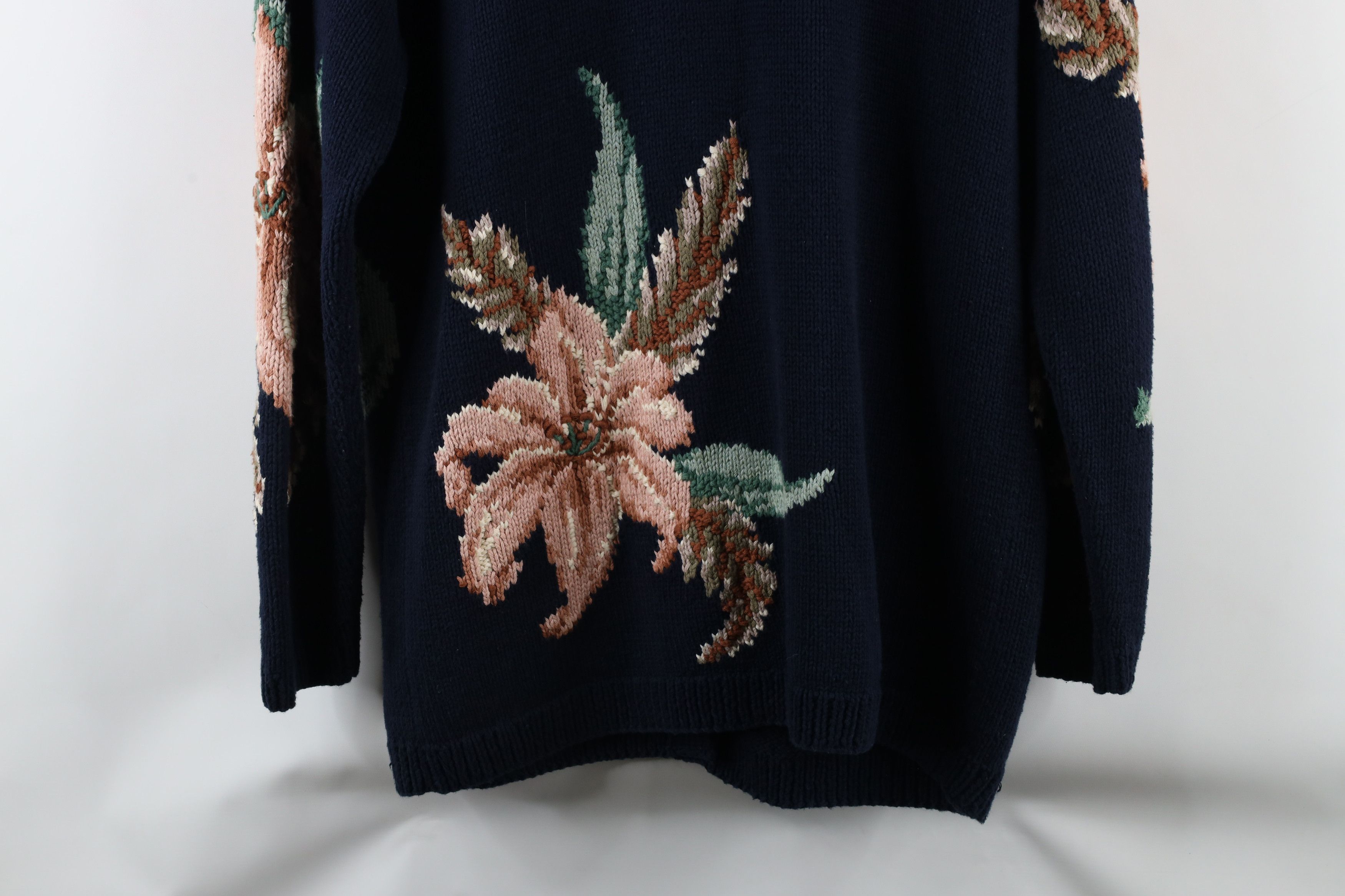 Vintage Vintage 90s Country Primitive Knit Flower Cardigan Sweater Size S / US 4 / IT 40 - 13 Thumbnail