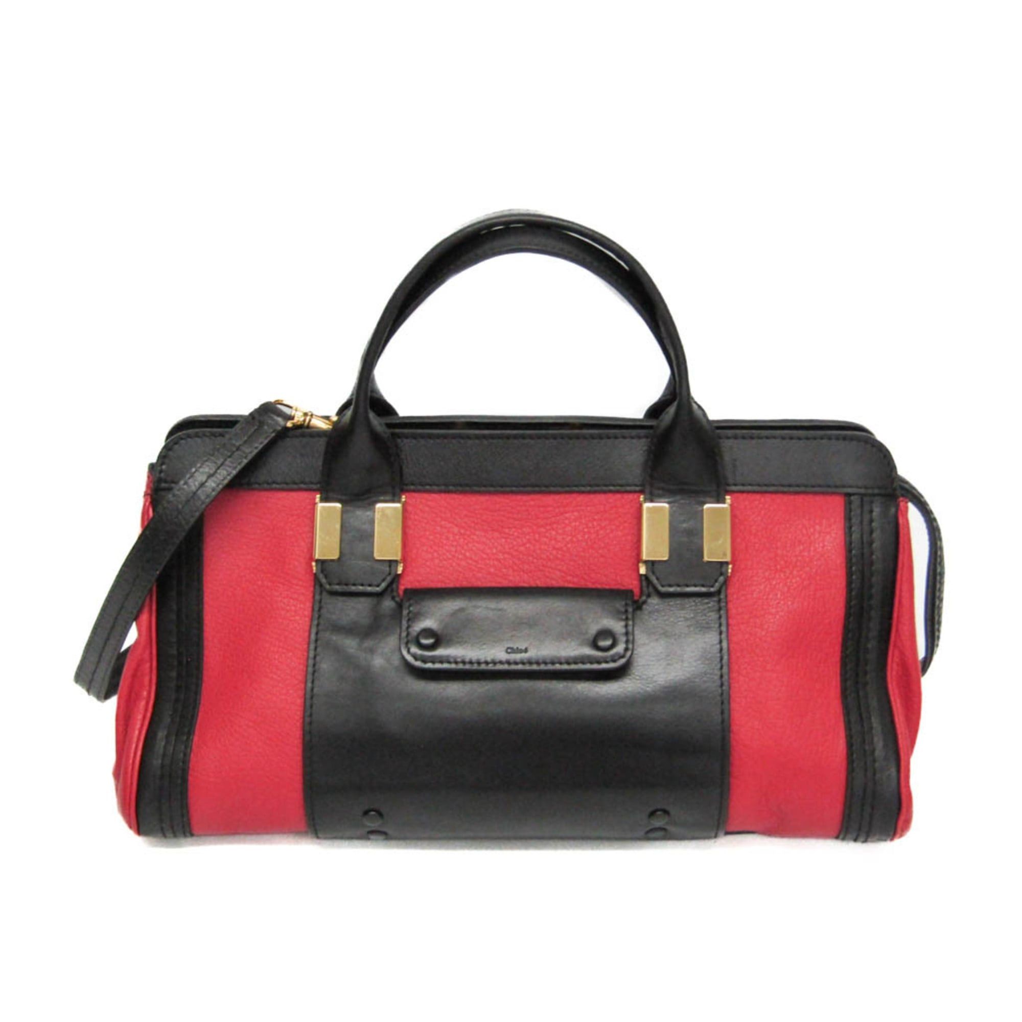 Chloe Chloé Alice Women's Leather Handbag,Shoulder Bag Black,Red Color Size ONE SIZE - 1 Thumbnail