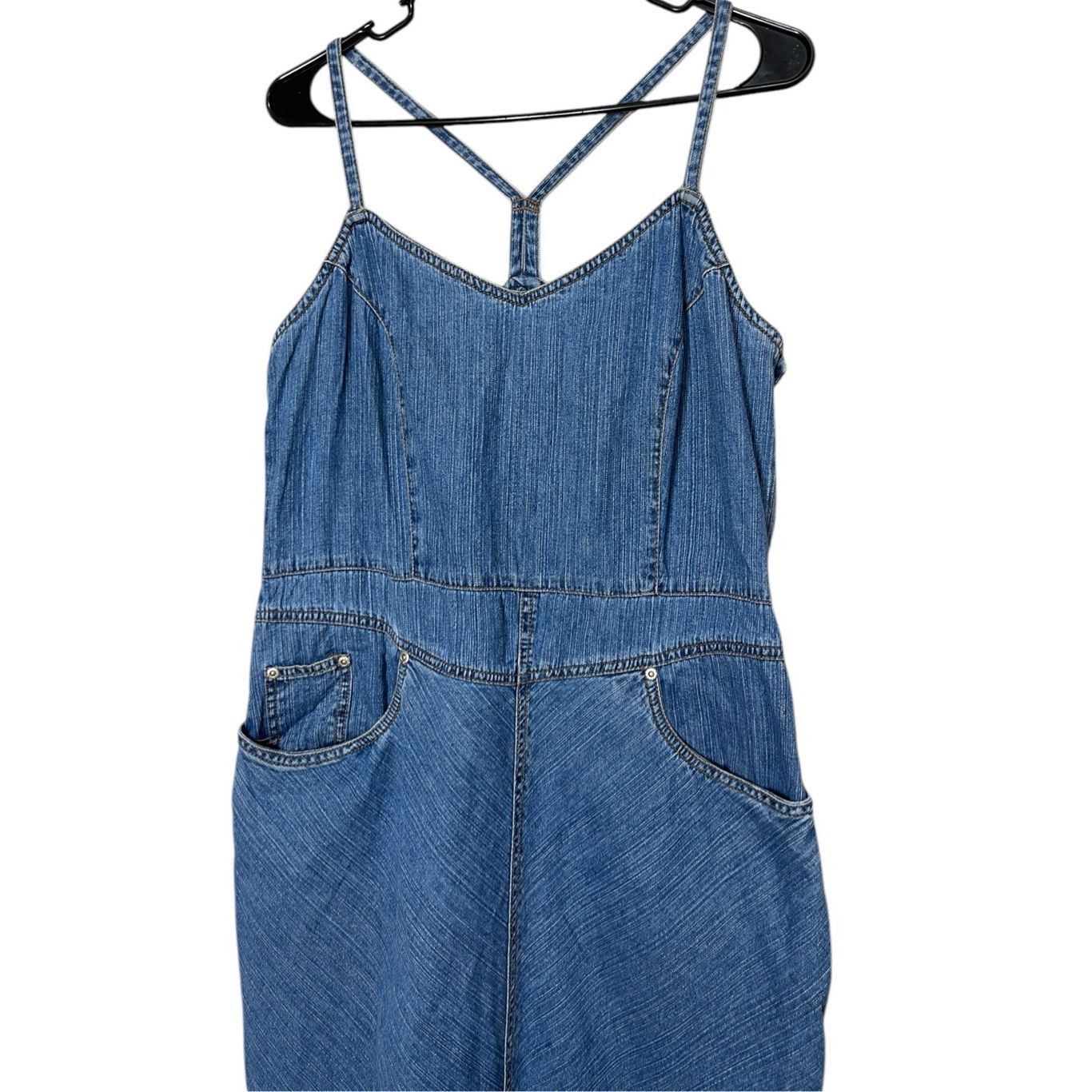 Faded Glory Vintage Faded Glory Y2K Denim Midi Dress Size 12 Size XL / US 12-14 / IT 48-50 - 2 Thumbnail
