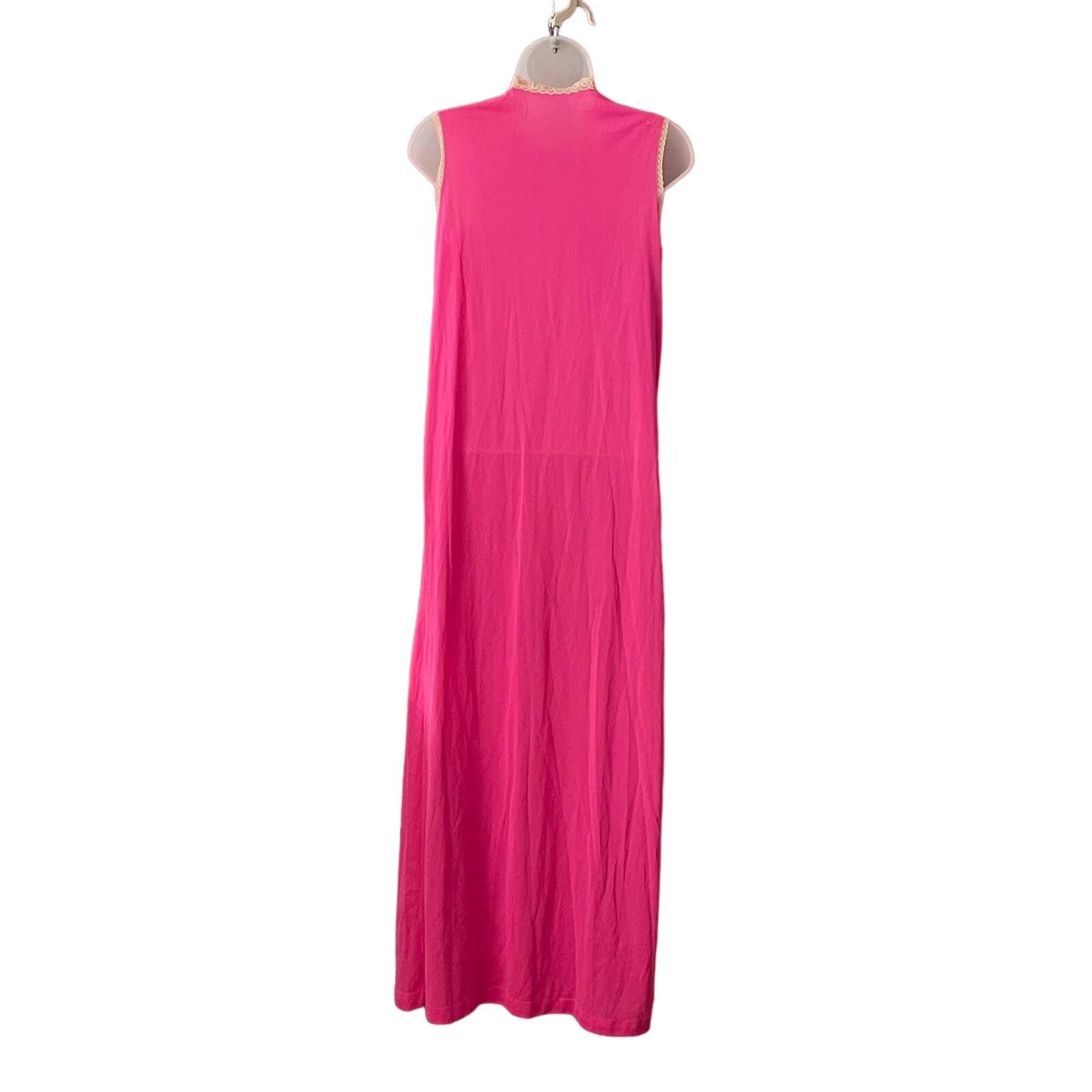 Other VINTAGE 70s Hot Pink Nightgown Size Small Size ONE SIZE - 4 Thumbnail