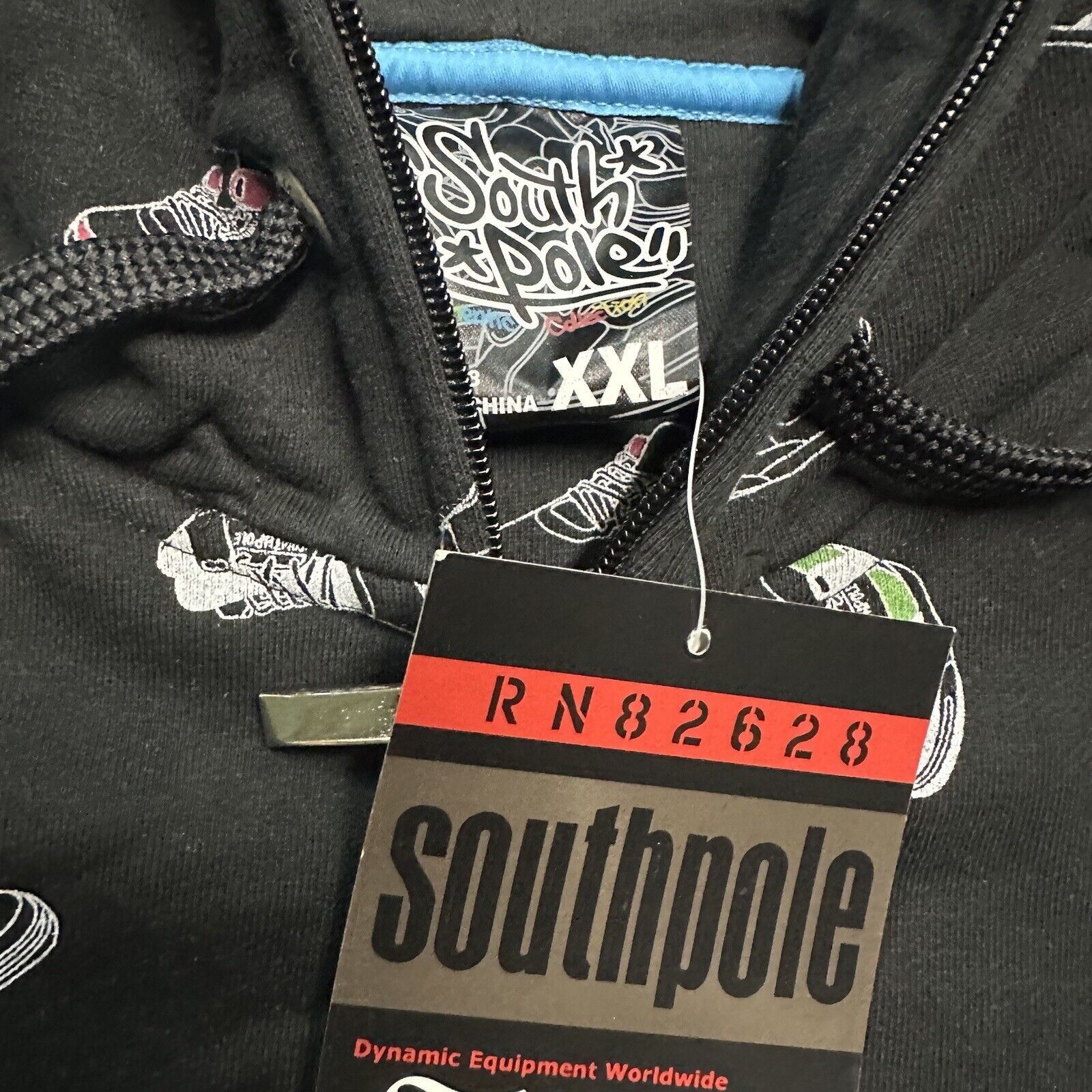 Ecko Unltd. × JNCO × Southpole NWT Vintage Y2K Southpole Black Shoes Zip Up Hoodie Size US XXL / EU 58 / 5 - 5 Thumbnail