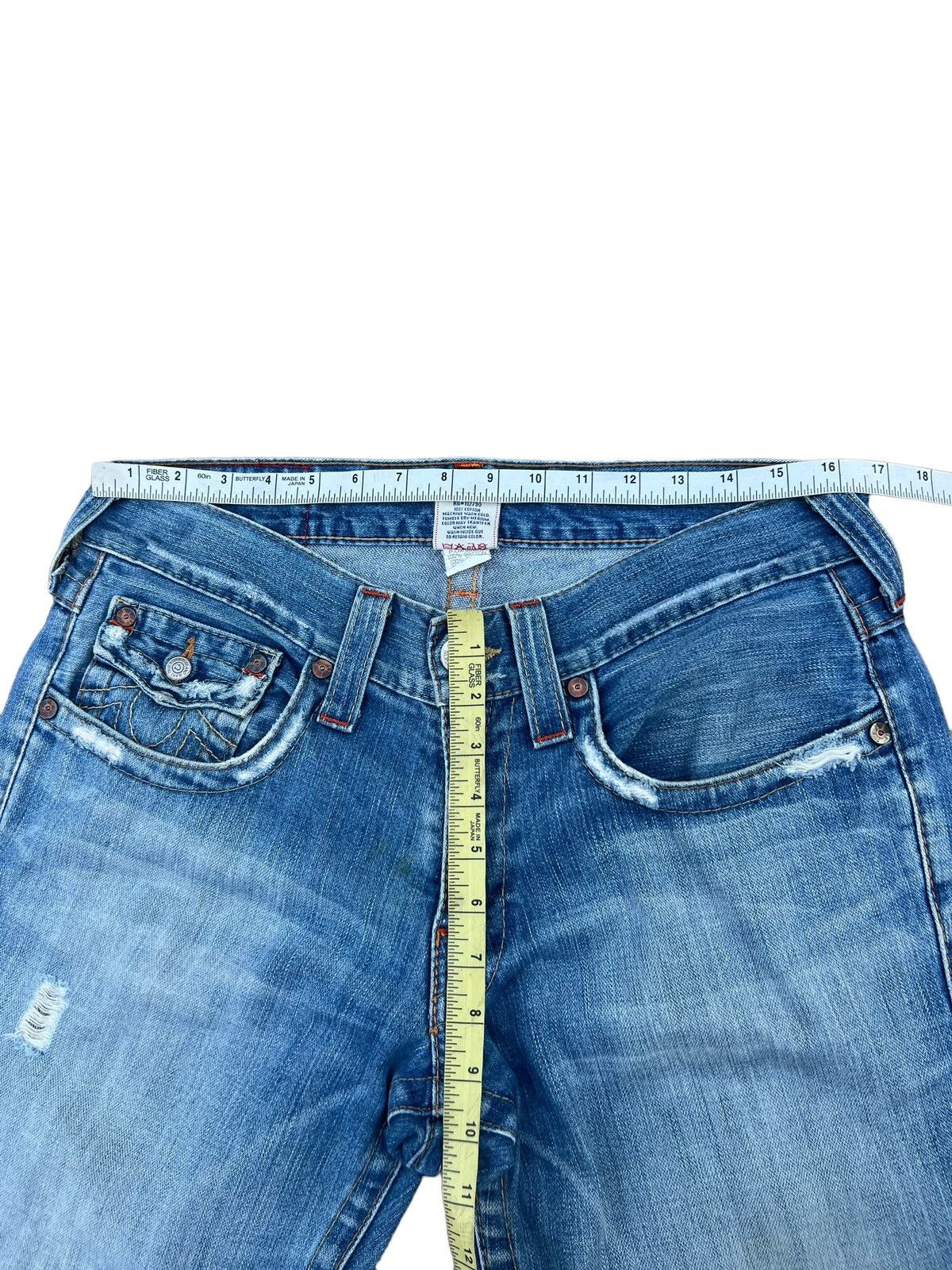 True Religion Vintage 00s TR Joey Distress Fade Mud Denim Flare Jeans Size US 32 / EU 48 - 3 Thumbnail