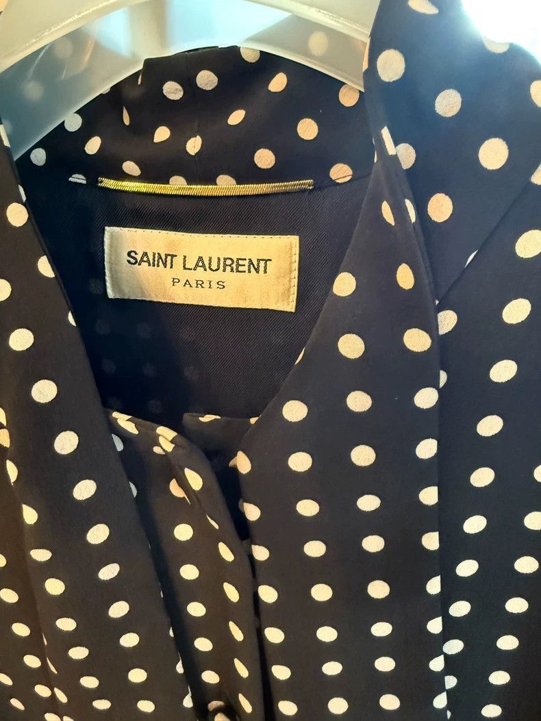 Yves Saint Laurent YSL Black Polka Dot Long Sleeve Dress-2508 Size US XS / EU 42 / 0 - 3 Thumbnail