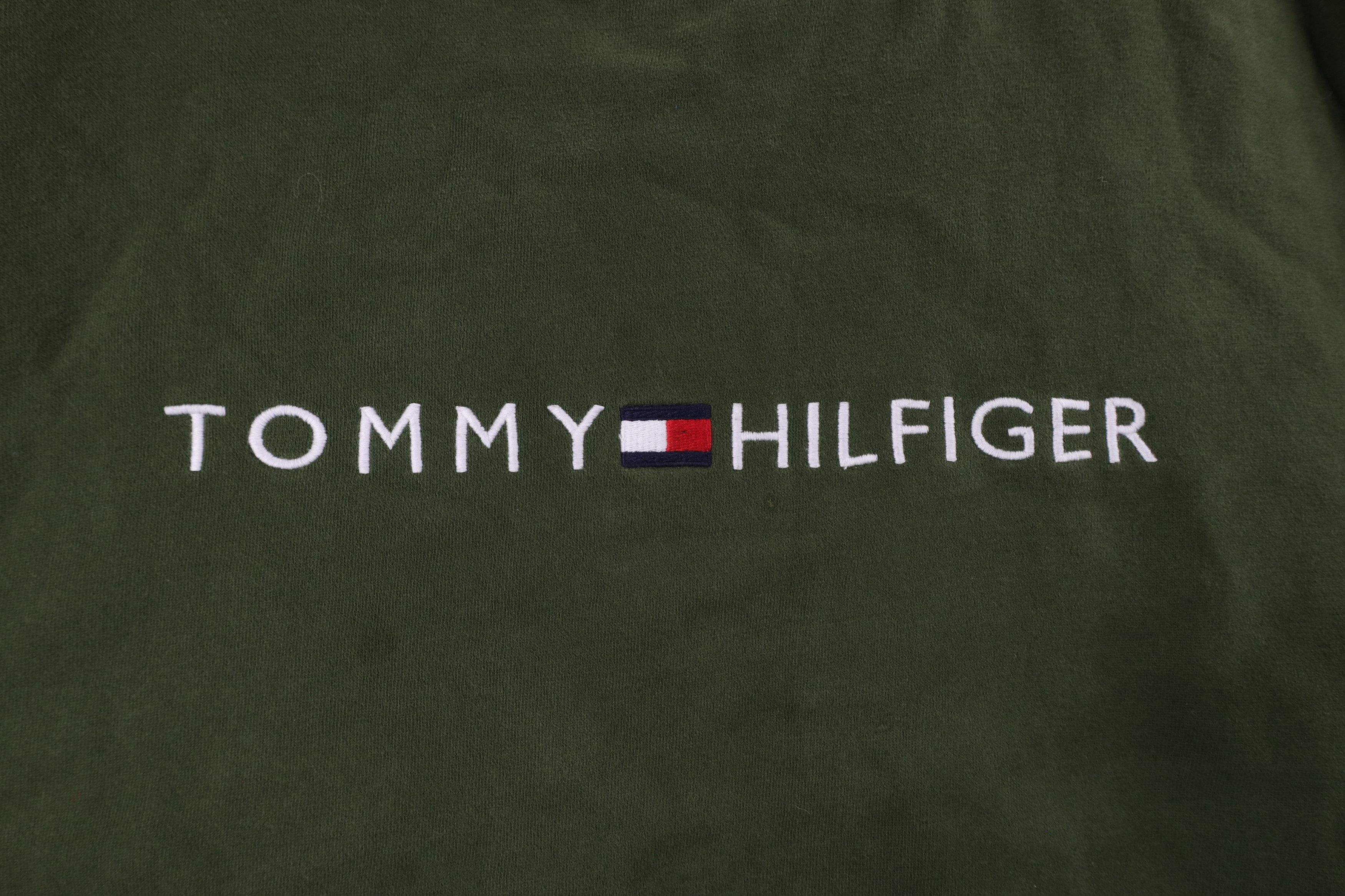 Tommy Hilfiger × Vintage Vintage Tommy Hilfiger Spell Out Crewneck Sweatshirt Green Size US XXL / EU 58 / 5 - 4 Thumbnail