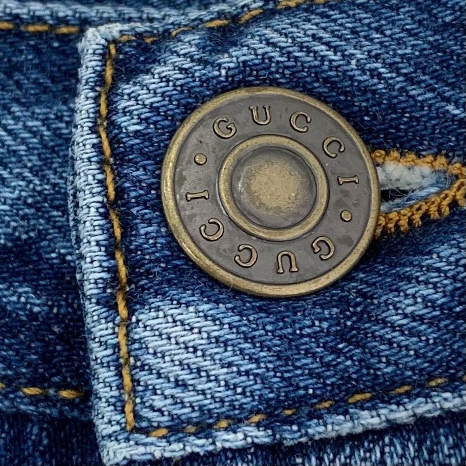 Gucci Gucci Womens High-Waisted Distressed Denim Shorts With Raw E Size 32" / US 10 / IT 46 - 8 Thumbnail