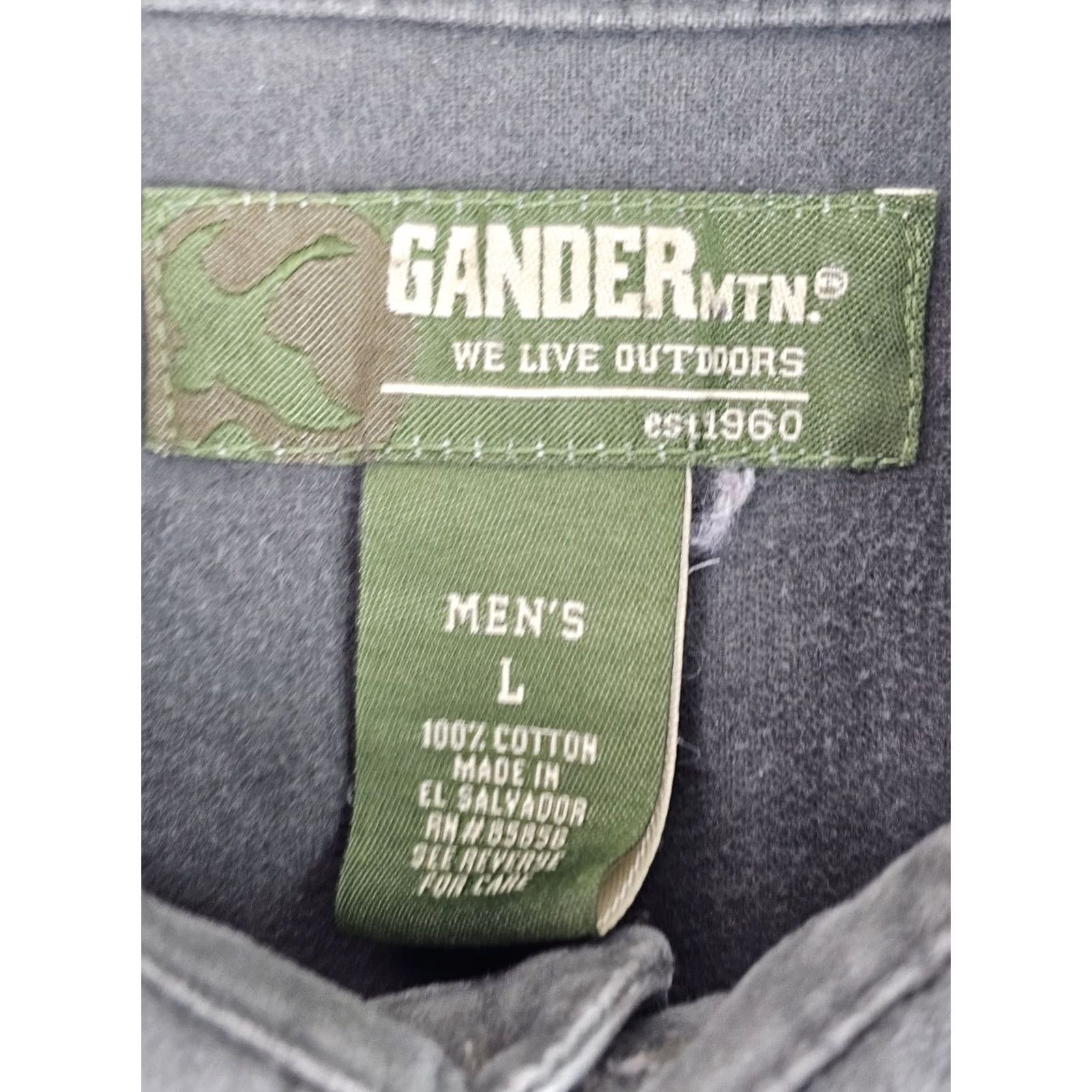 Olive Gander Mountain Shirt Men L Olive Green Heavyweight Chamois Flannel Button-Up Cotton 100% Size US L / EU 52-54 / 3 - 3 Thumbnail