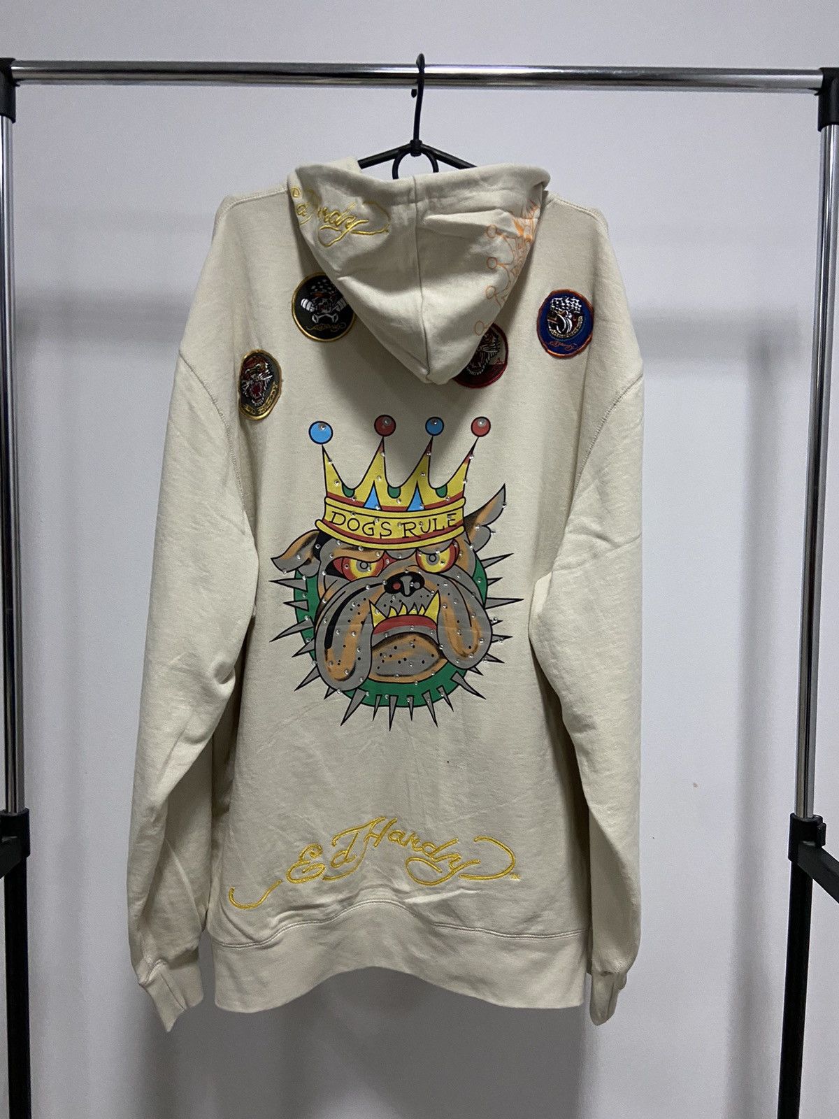 Christian Audigier × Ed Hardy × Vintage Ed hardy Vintage Hoodie Big Logo dogs rule bulldog Size US XXL / EU 58 / 5 - 1 Thumbnail