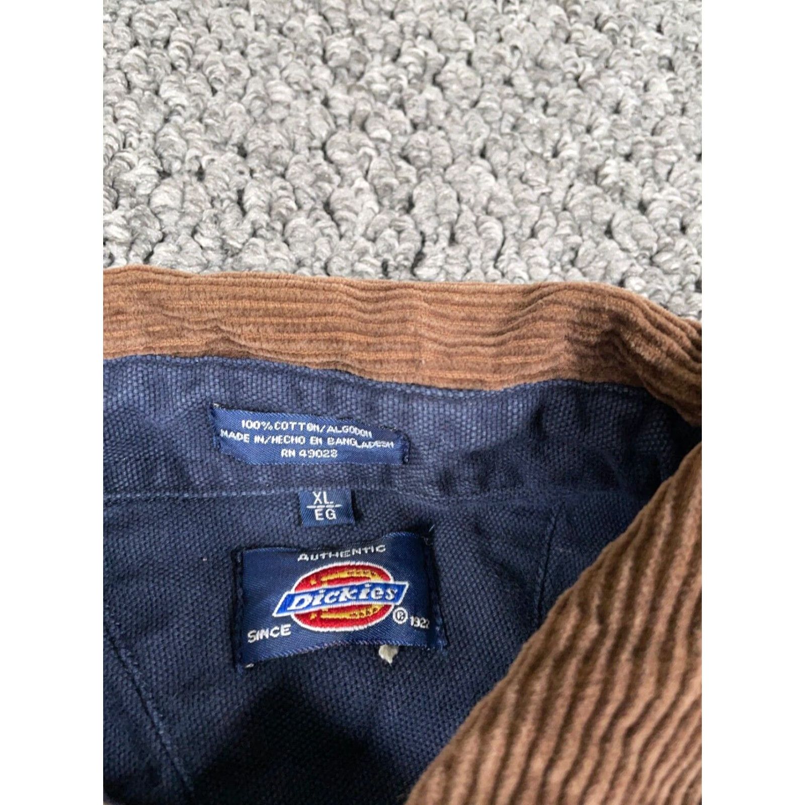 Dickies Dickies Shirt Adult XL Blue Cotton Canvas Heavyweight Button-Front Corduroy Collar Workwear Mens Size US XL / EU 56 / 4 - 3 Thumbnail
