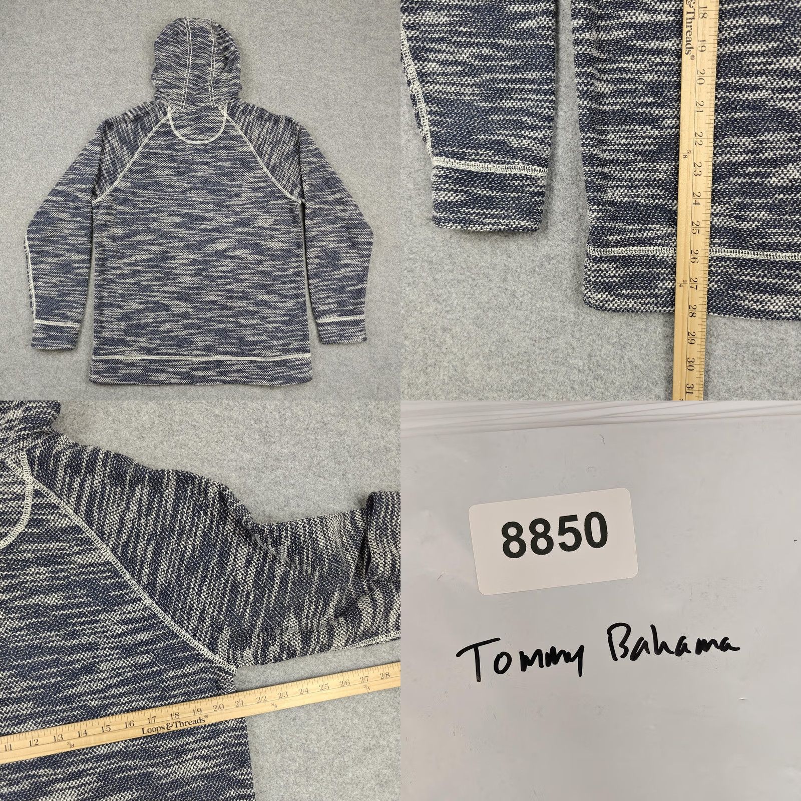 Tommy Bahama Tommy Bahama Hoodie Mens M Blue Fleece Henley Kangaroo Pocket Pullover Size US M / EU 48-50 / 2 - 8 Thumbnail