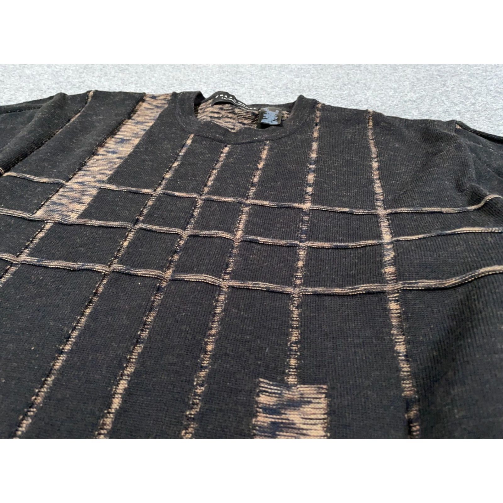 Vintage Crazy Horse Retro Check Sweater Adult XL Brown Lightweight Knit 80s 90s Mens Size US XL / EU 56 / 4 - 7 Thumbnail