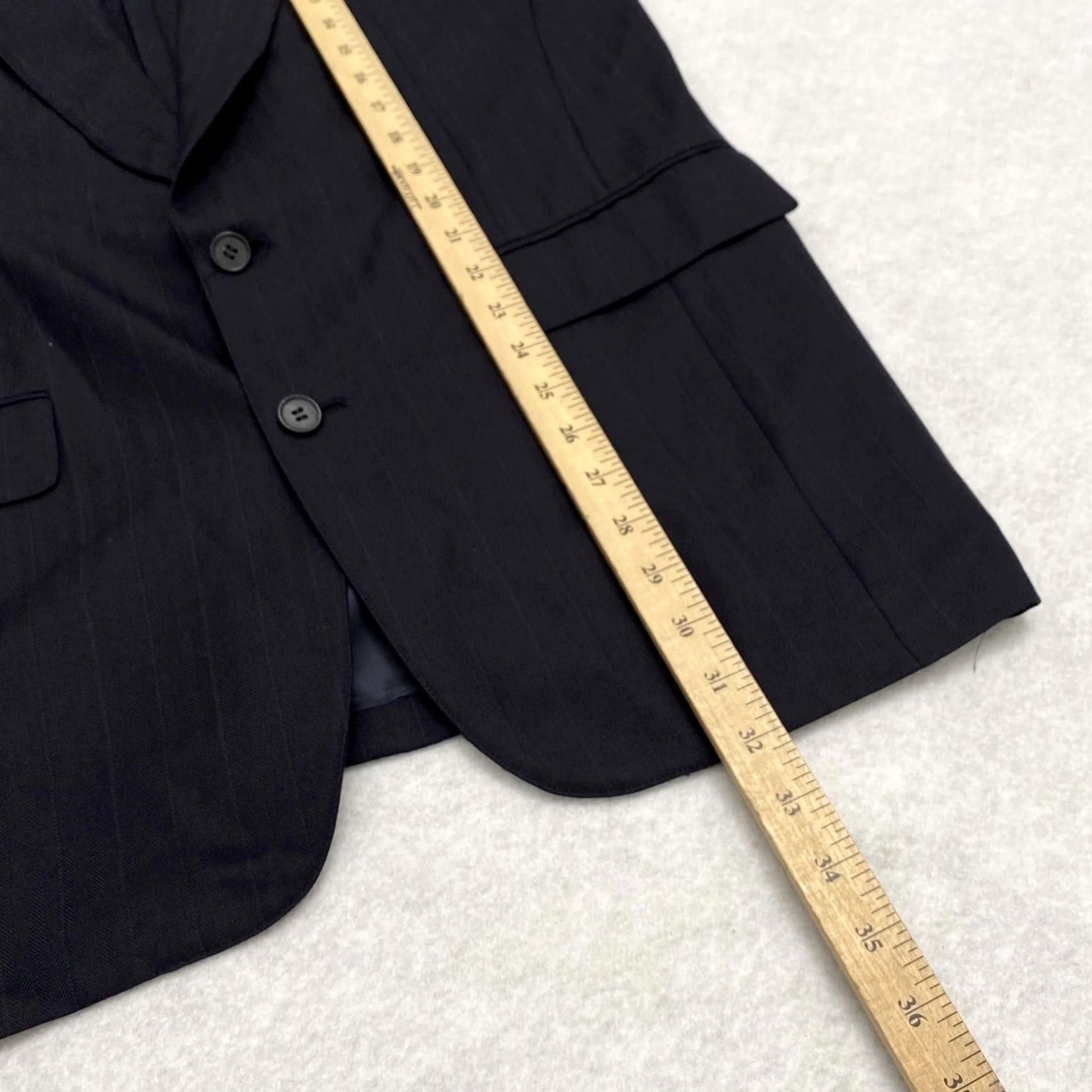 Vintage VINTAGE Southwick Culwell & Son Union USA Made Sport Coat Blazer Mens 42R Black Striped 2 Piece USA Blazer Men Size 42R - 6 Thumbnail