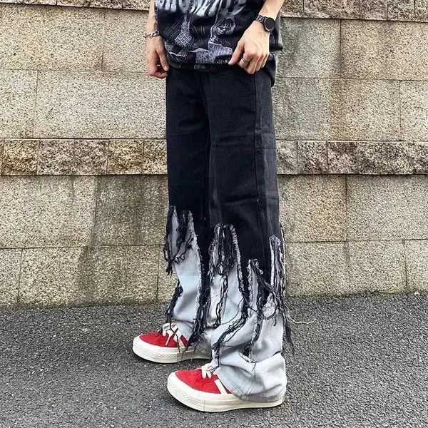 VIBE Hip hop Burst Hairy Baggy Jeans Men Size US 30 / EU 46 - 2 Thumbnail