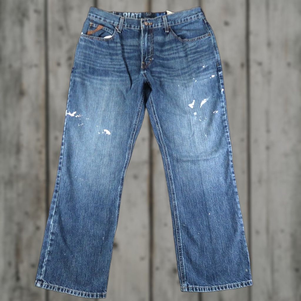 Ariat Ariat M2 Relaxed Bootcut Jeans Mens 34x30 Medium Wash Boot Cotton Western Blue 5-Pocket Denim Size US 34 / EU 50 - 1 Thumbnail