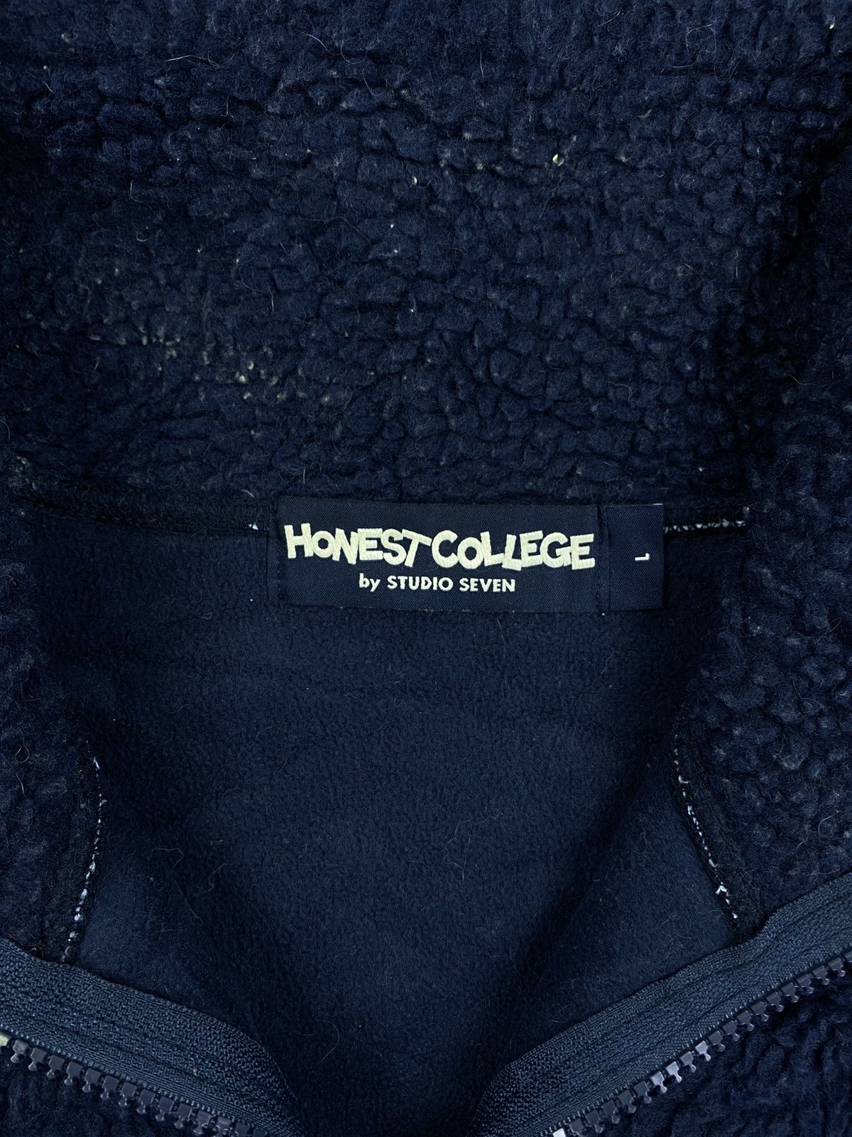 GU Vintage Honest College Bu Studio Seven Fleece Zipper Jacket Size US L / EU 52-54 / 3 - 11 Thumbnail