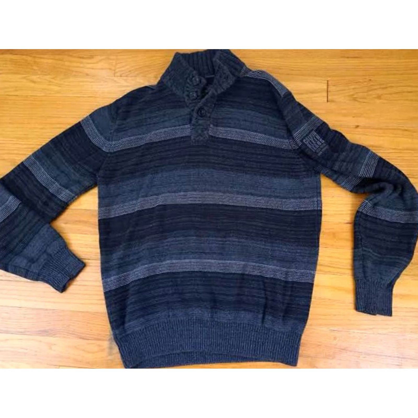Calvin Klein Calvin Klein Jeans Black Stripe Knit LG Long Sleeve 100% Cotton Sweater Size US L / EU 52-54 / 3 - 2 Thumbnail