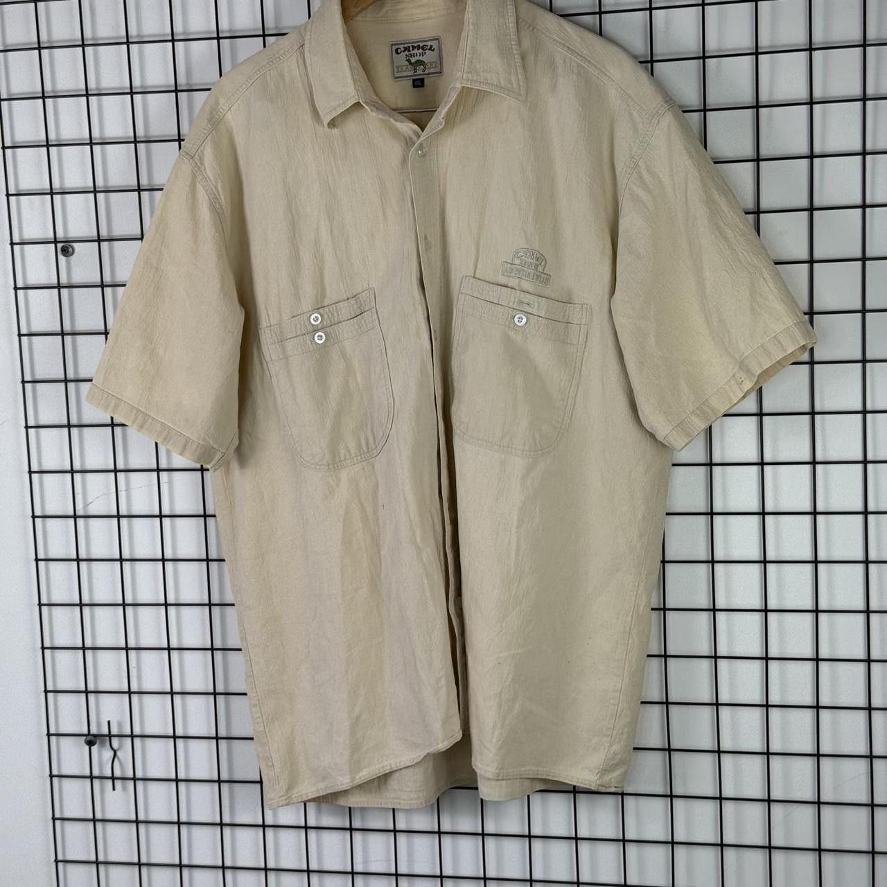 Vintage Vintage 90s Camel Shirt Button Up Beige Safari Size US L / EU 52-54 / 3 - 2 Thumbnail