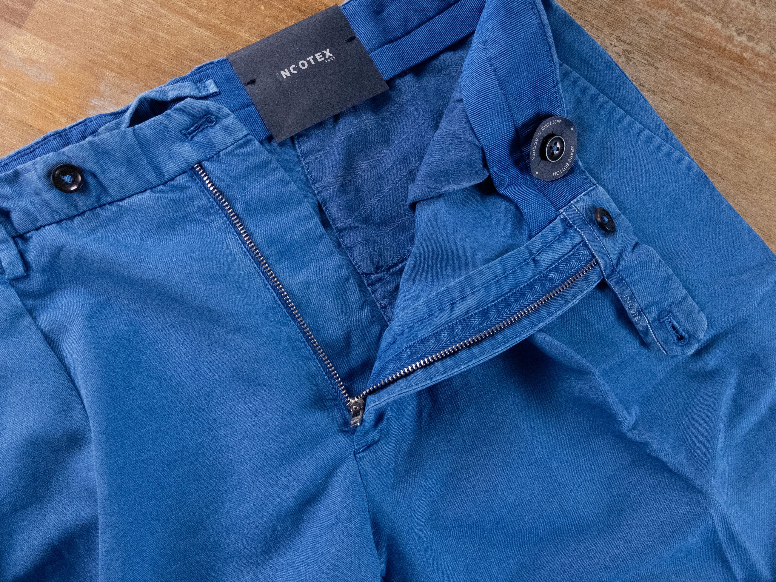 Incotex INCOTEX blue chinolino linen cotton blend bermuda shorts 34 Size US 34 / EU 50 - 4 Thumbnail