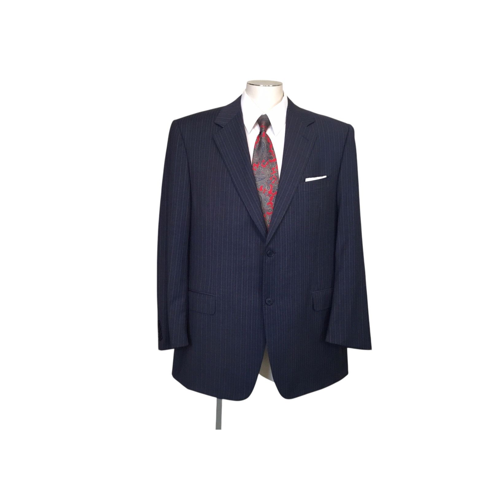 Canali Canali Navy Pinstripe Wool Suit Coat - Made in Italy Size 44R - 1 Thumbnail