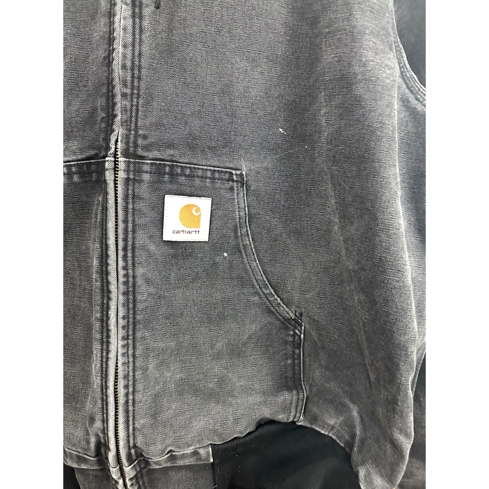 Carhartt VINTAGE 90s Carhartt WIP Canvas Jacket XL Black Mens Bomber Grunge Workwear Faded Thrashed Size US XL / EU 56 / 4 - 6 Thumbnail