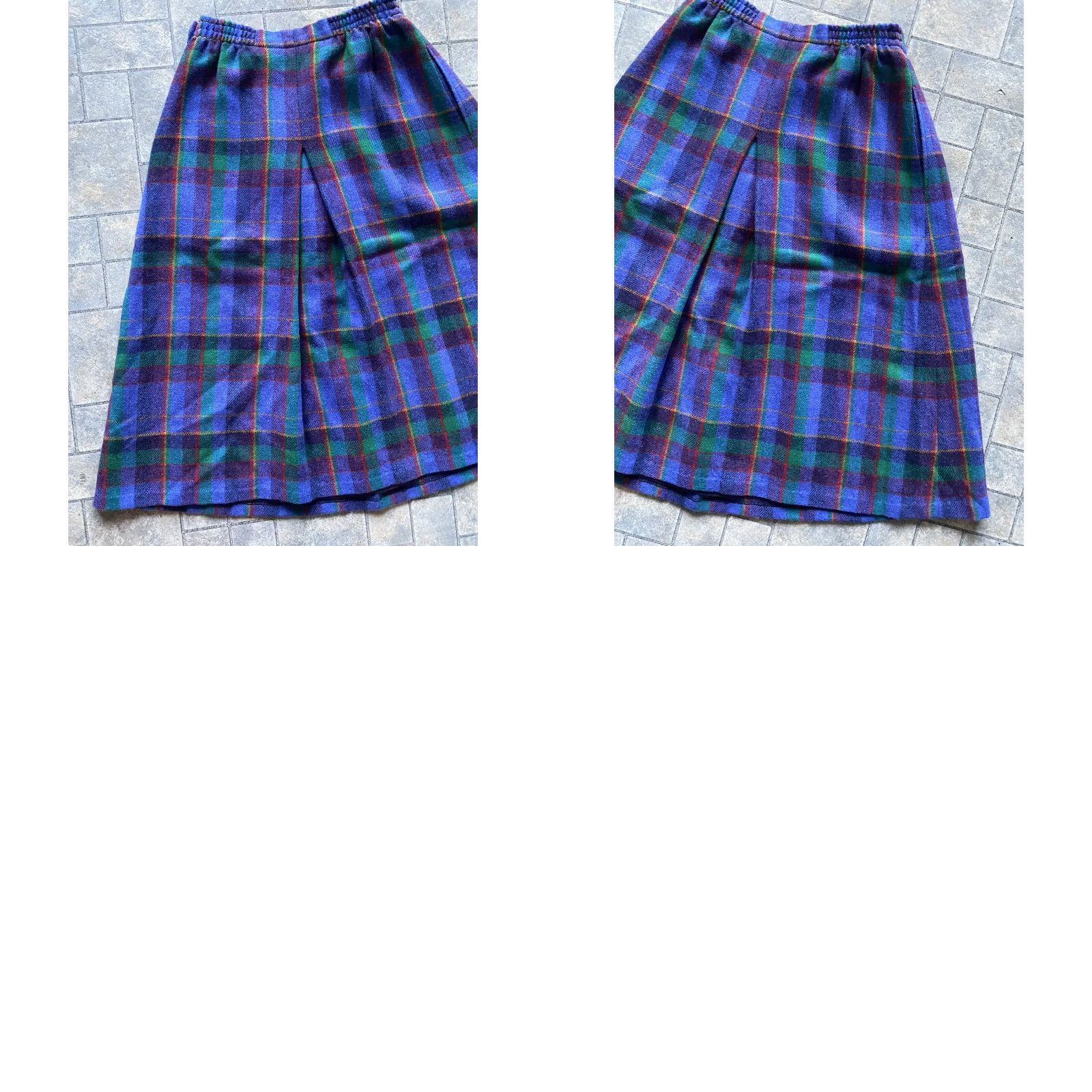 Vintage VTG Avoca Collection Ireland MEDIUM Pure New Wool Plaid Lined Skirt WITH POCKETS Size 32" / US 10 / IT 46 - 9 Thumbnail