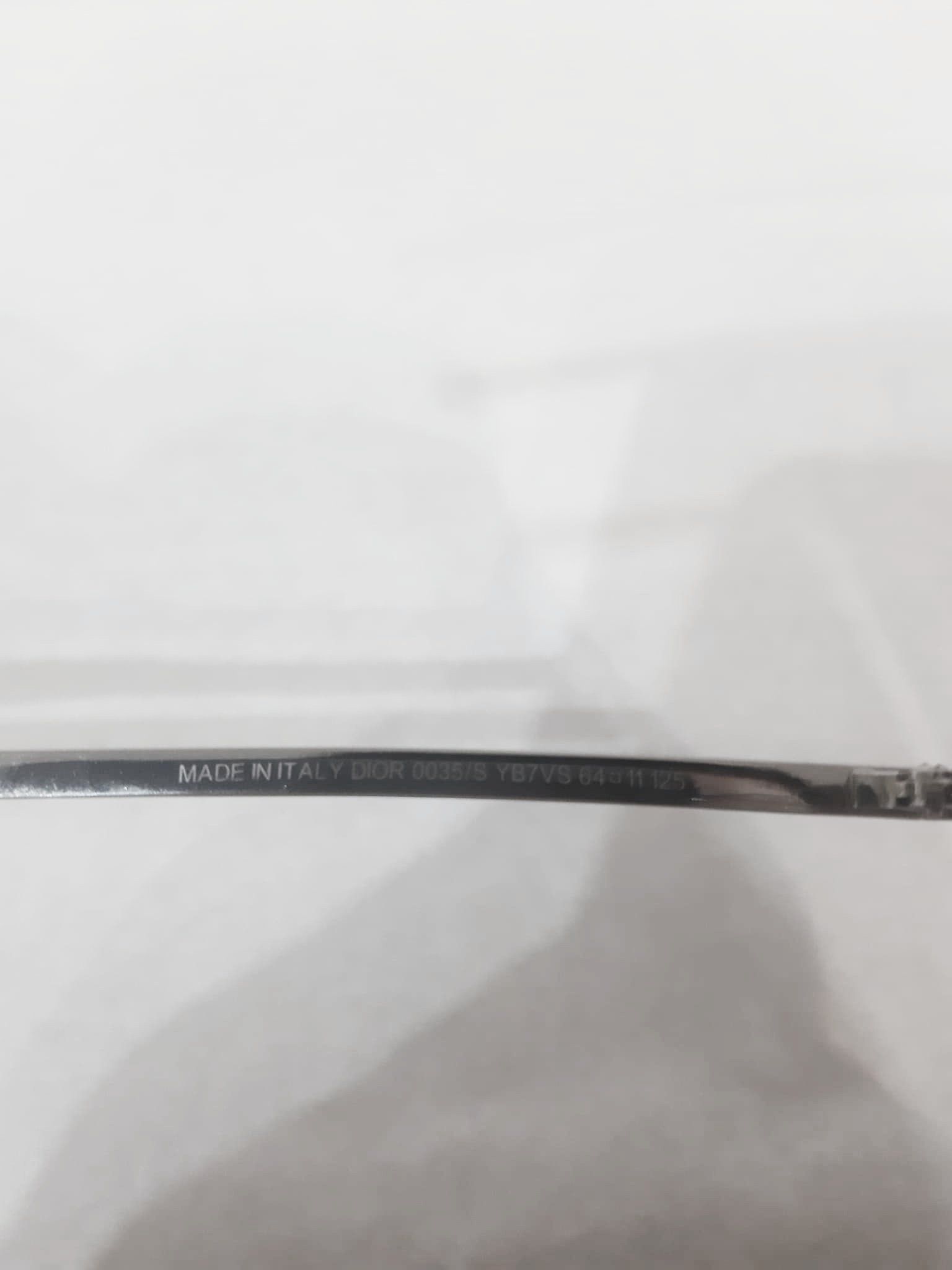 Dior × Hedi Slimane Dior Homme SS04 "Strip" Chrome Studded Aviator Sunglasses Size ONE SIZE - 8 Thumbnail