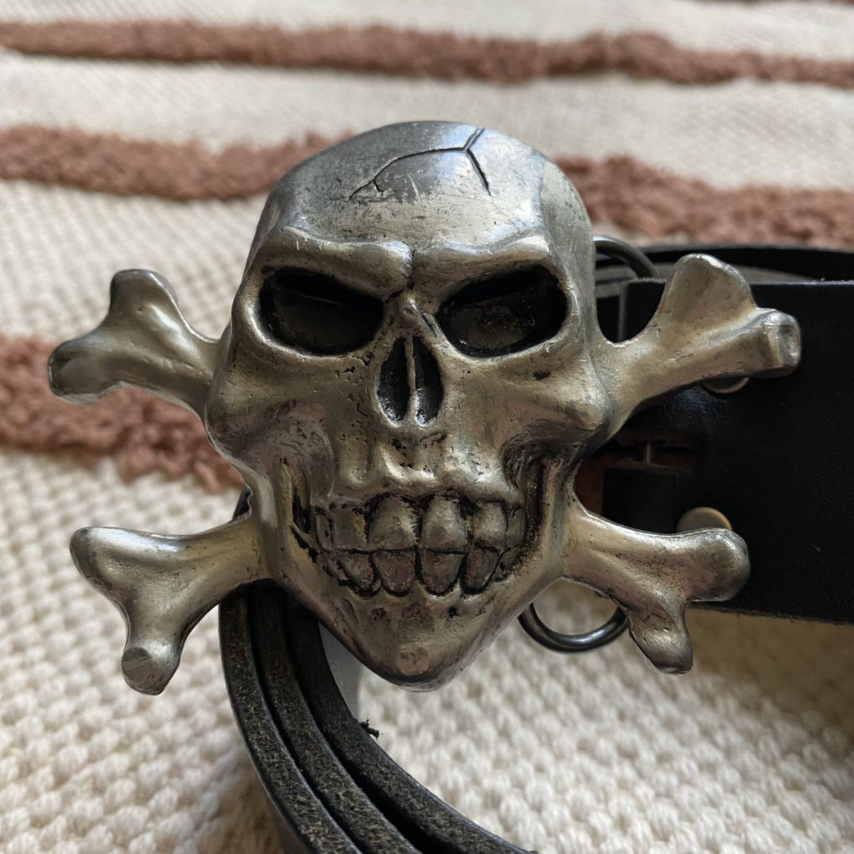 20471120 RARE 2000 MONSTER BELT REAL LEATHER Y2K MOBTOWN CHICAGO Size ONE SIZE - 3 Thumbnail