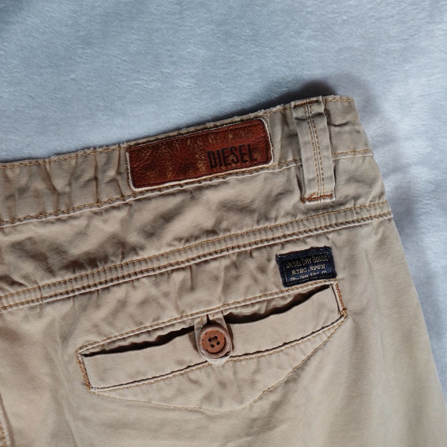 Diesel Diesel Slim Khaki Pants 35x32 Beige Cotton Straight Casual Mens Size US 35 - 7 Thumbnail