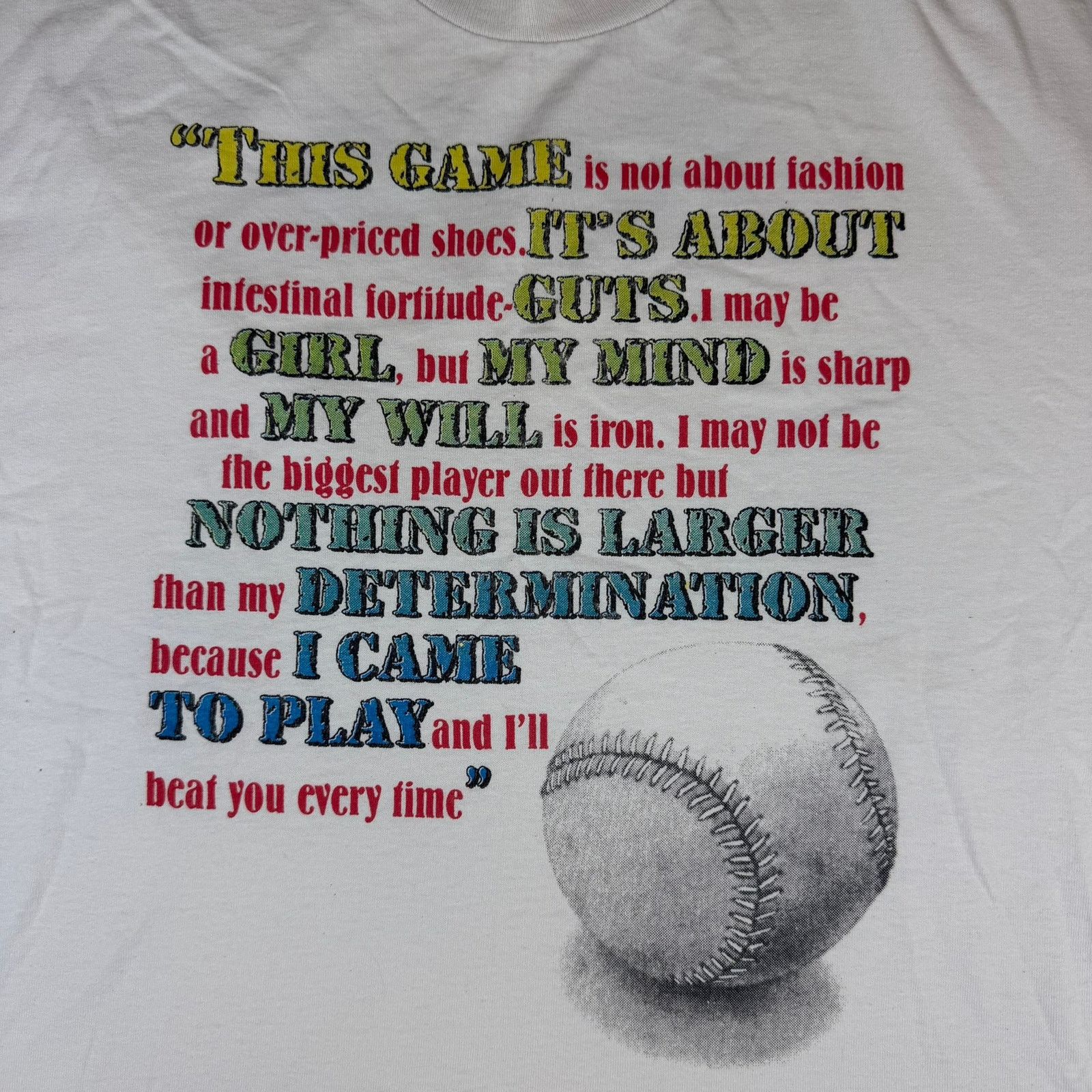 Hanes Hanes Vintage Softball Girl Power Quote T-Shirt XL Size M / US 6-8 / IT 42-44 - 3 Thumbnail