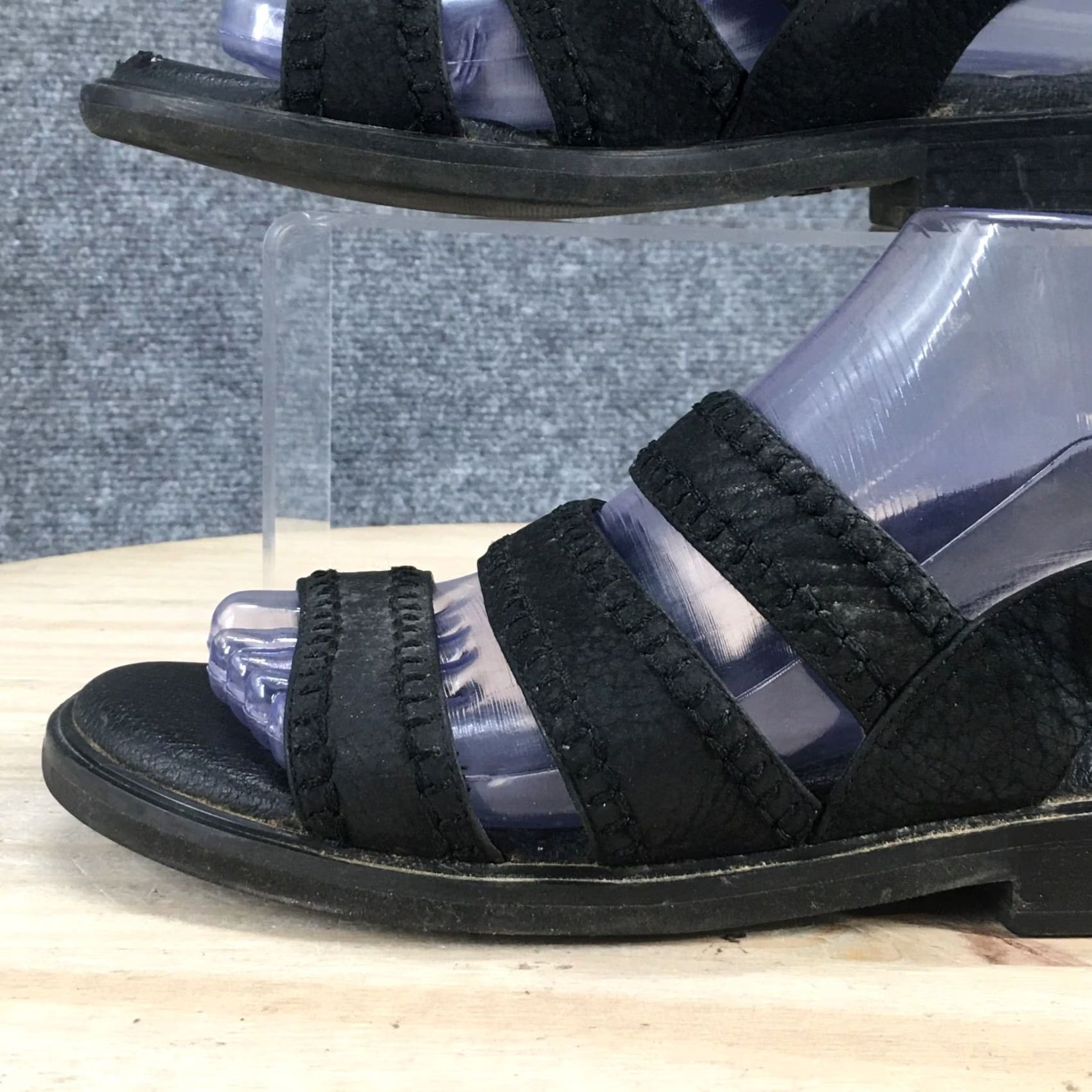 Rockport Rockport Sandals Womens 6.5M Strappy Slingback Black Leather Flats Comfort W8780 Size US 7 / IT 37 - 4 Thumbnail