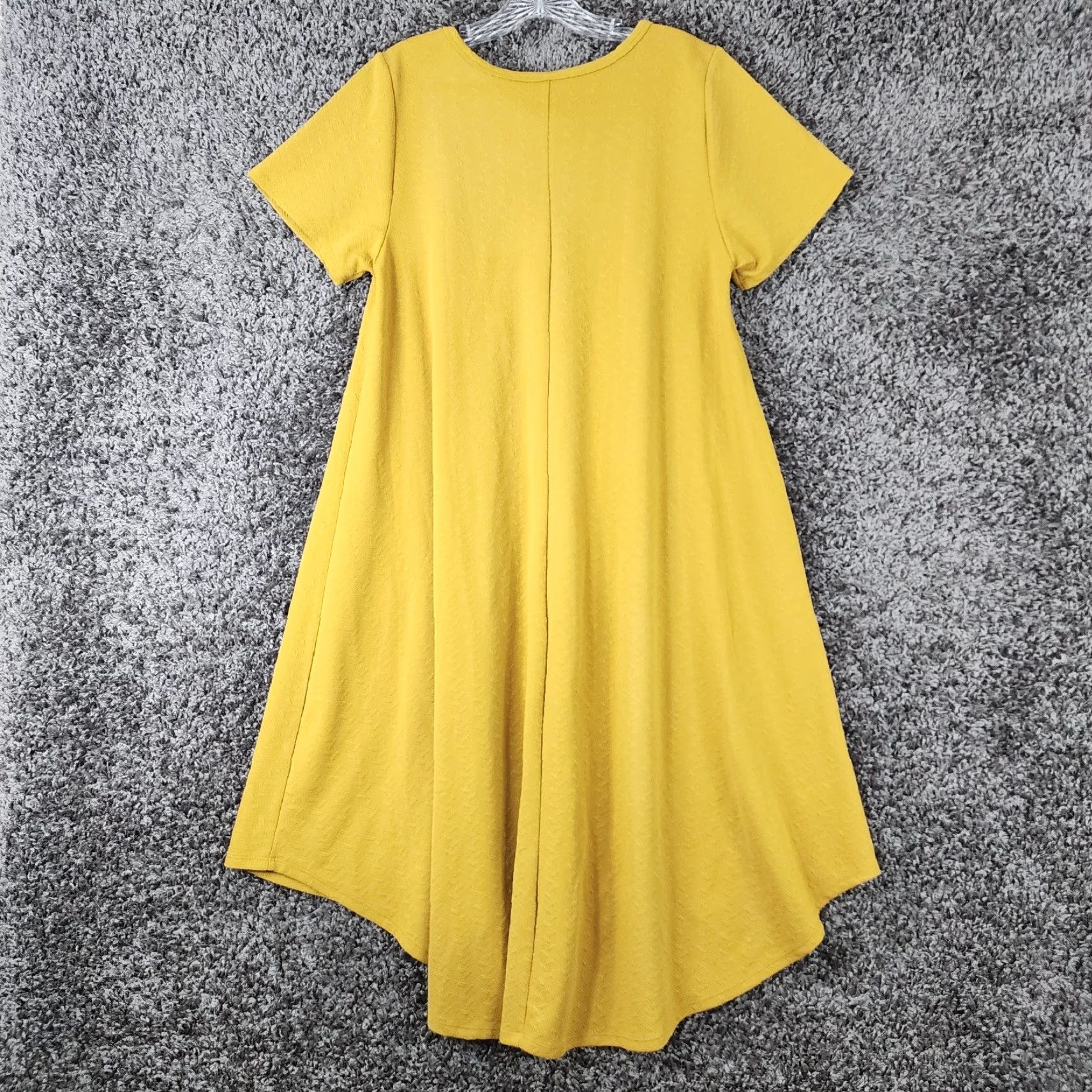 Vintage VINTAGE LuLaRoe Women's Dress Long A-Line Short Sleeve Yellow Size L Size 36" / US 14 / IT 50 - 6 Thumbnail