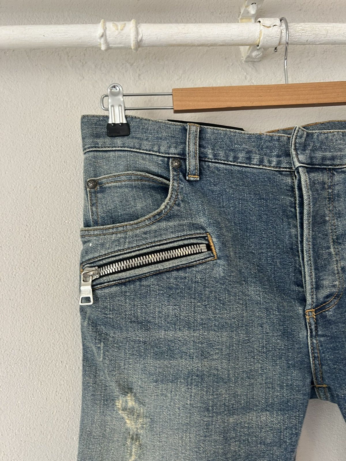 Balmain Slim Biker Jeans Size US 31 - 2 Thumbnail