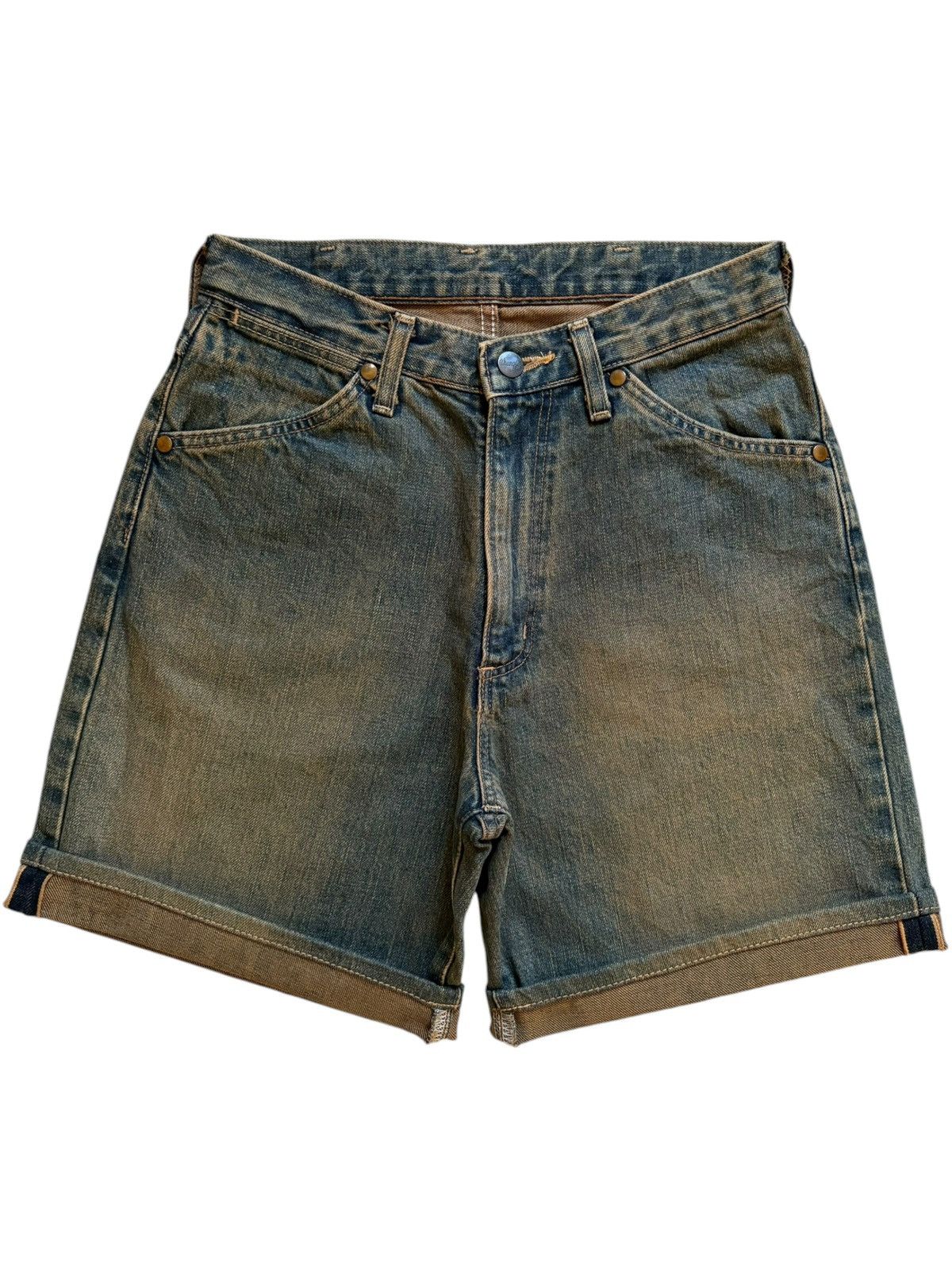Wrangler Vintage Wrangler Blue Bell Selvedge Mud Wash Jean Short Size US 27 - 1 Thumbnail