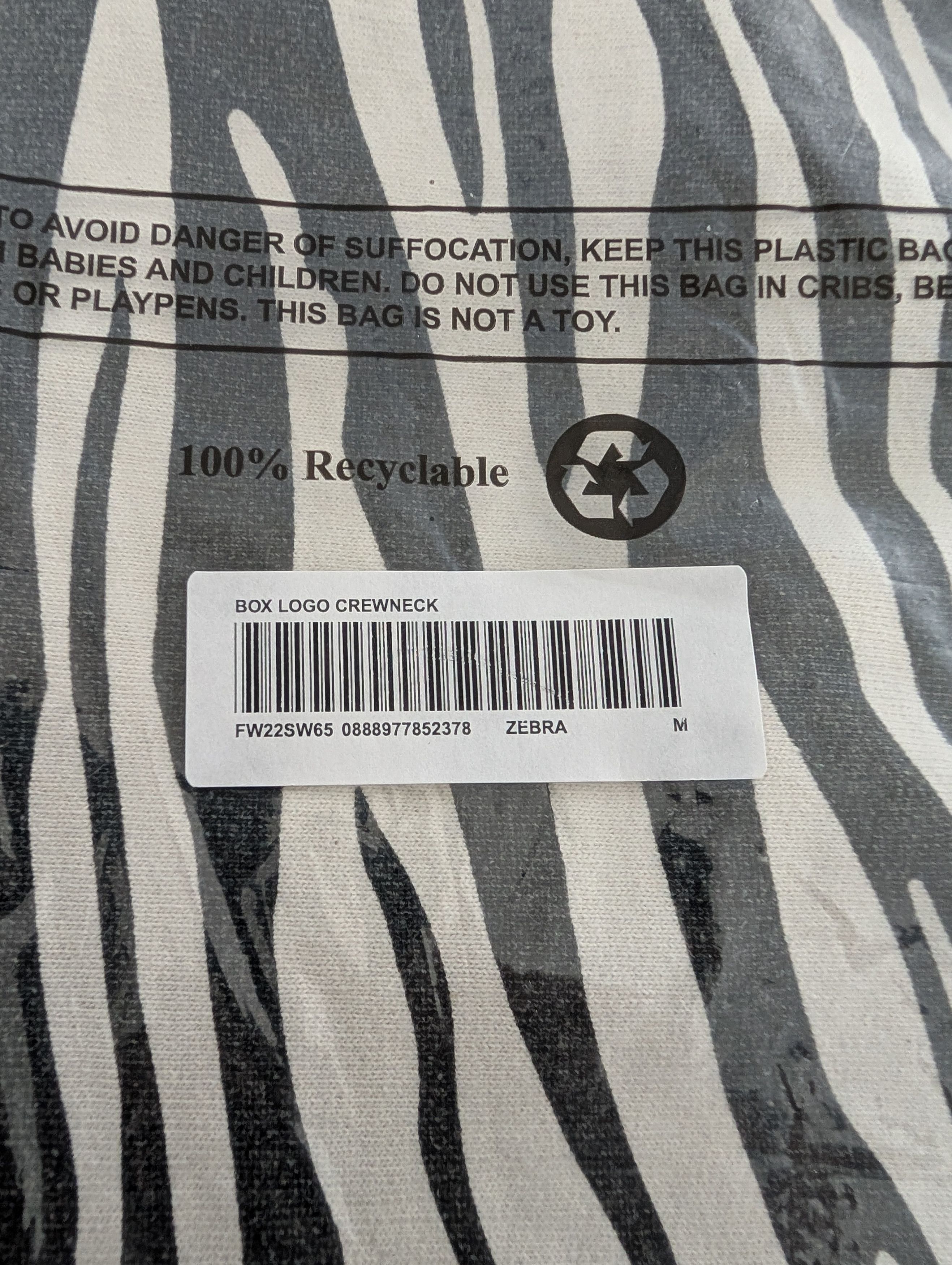 Supreme Zebra box logo creweck sweatshirt medium Size US M / EU 48-50 / 2 - 4 Thumbnail