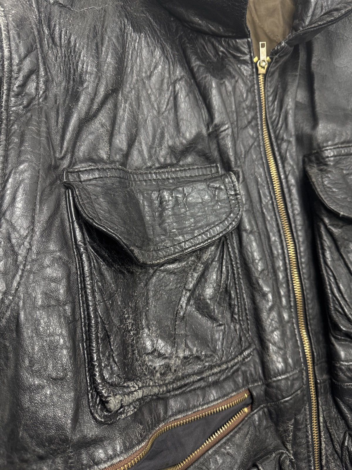 Vera Pelle Vintage Leder Jacke Herren Size US XL / EU 56 / 4 - 3 Thumbnail