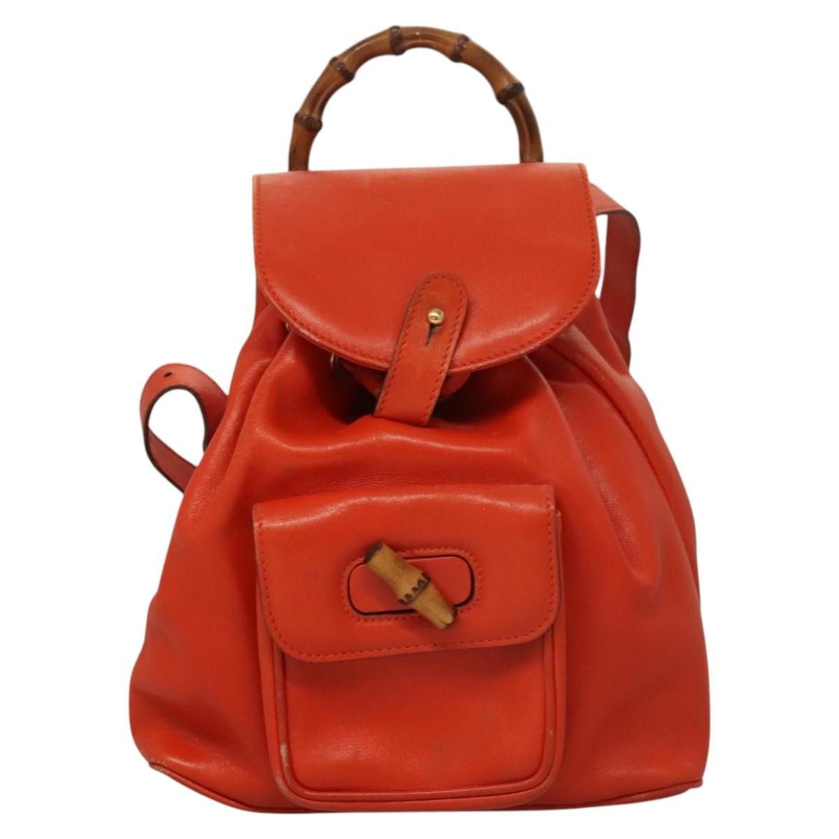 Gucci Gucci Vintage Bamboo Backpack Leather Size ONE SIZE - 1 Thumbnail