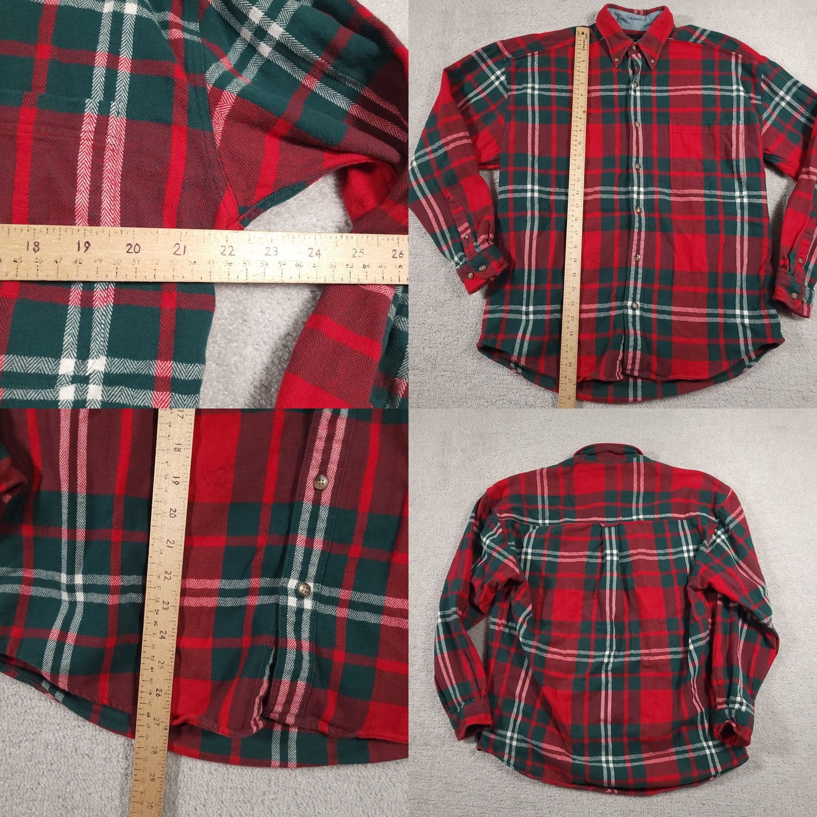 Vintage VINTAGE Structure Button Down Shirt Mens M Plaid Flannel Shacket Workwear Cabin Red Cotton Winter Spring Fall Size US M / EU 48-50 / 2 - 8 Thumbnail