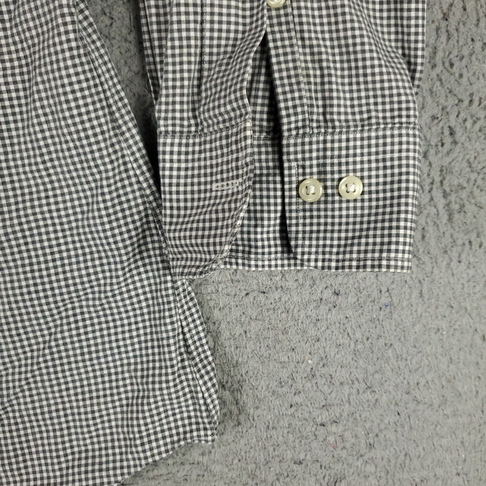 Ralph Lauren Ralph Lauren Dress Shirt Mens 16.5 Gray Check Cotton Button Up Long Sleeve, Non-Iron, Classic Fit, Regular, 16.5 Neck, Gray, Mens Size 42R - 4 Thumbnail