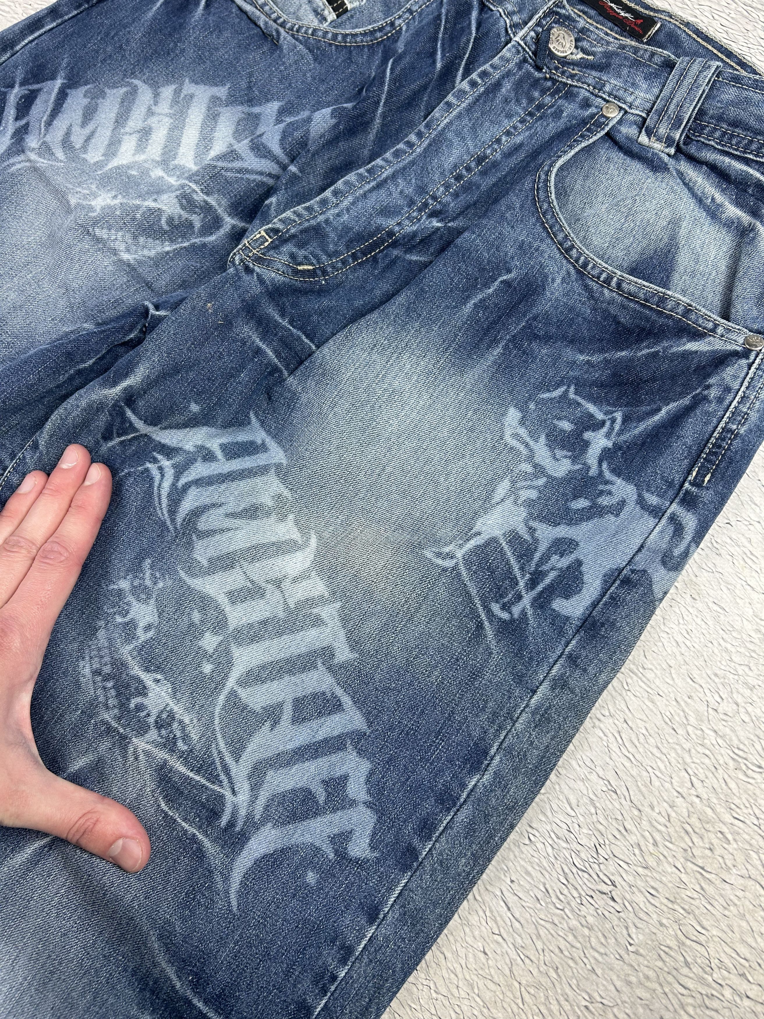 Other CRAZY Baggy Streetwear Jeans AOP Amstaff Drill Loose Fit Size US 32 / EU 48 - 5 Thumbnail