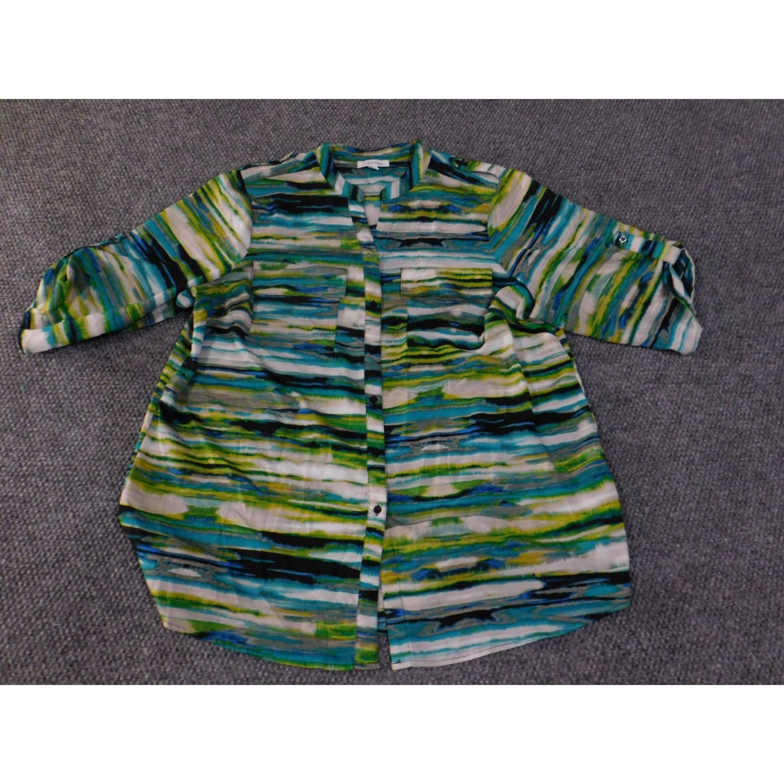 Calvin Klein Calvin Klein blouse womens 1X multicolor abstract Button Front Lightweight Size XL / US 12-14 / IT 48-50 - 2 Thumbnail