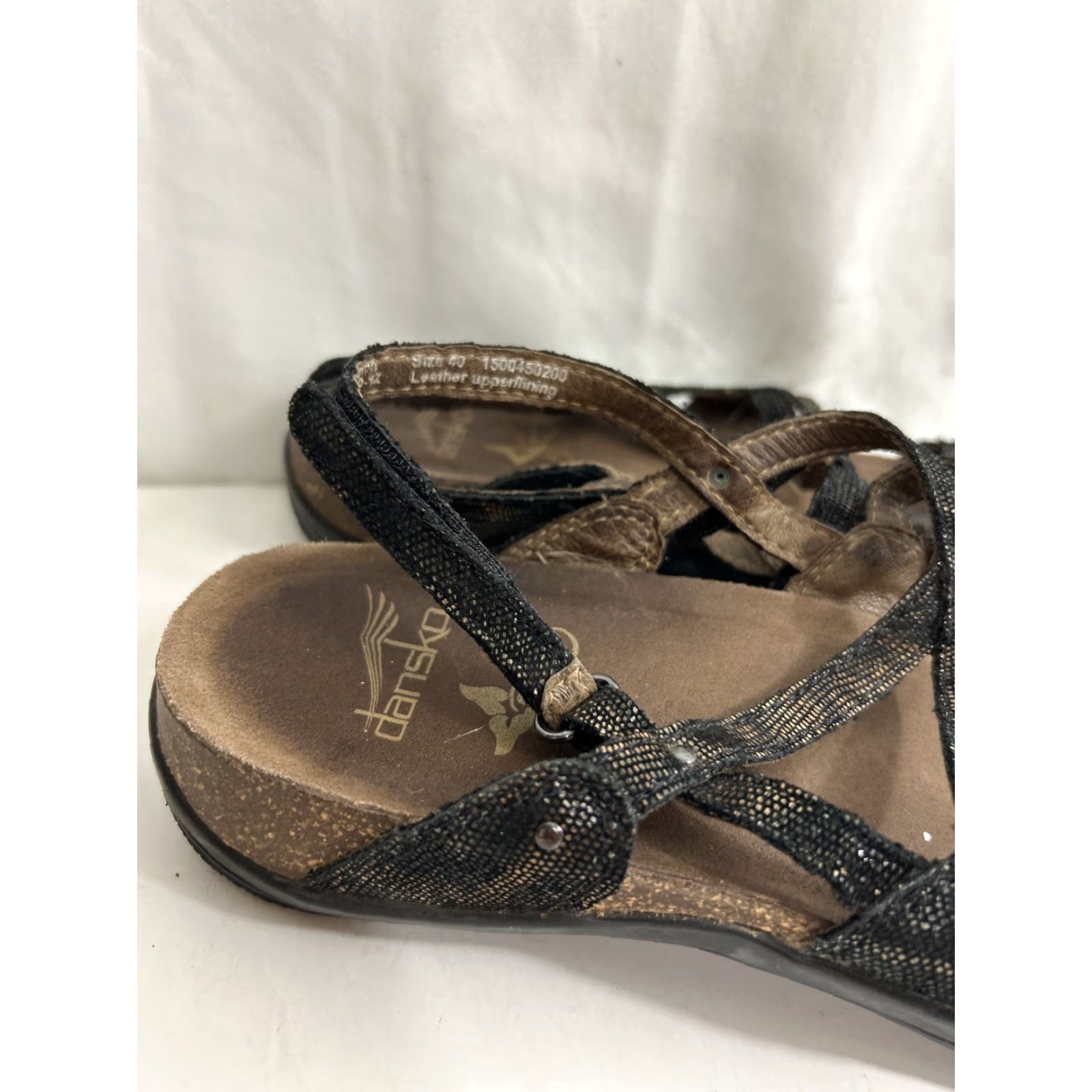 Dansko Dansko Sandal Womens Jovie Slingback Wedge Black Brown Leather EU40 9.5-10 Size US 9.5 / IT 39.5 - 3 Thumbnail