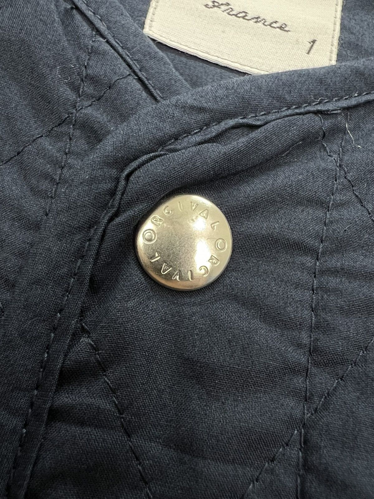 Orcival Orcival Navy Quilted Collarless Jacket Size XS / US 0-2 / IT 36-38 - 8 Thumbnail
