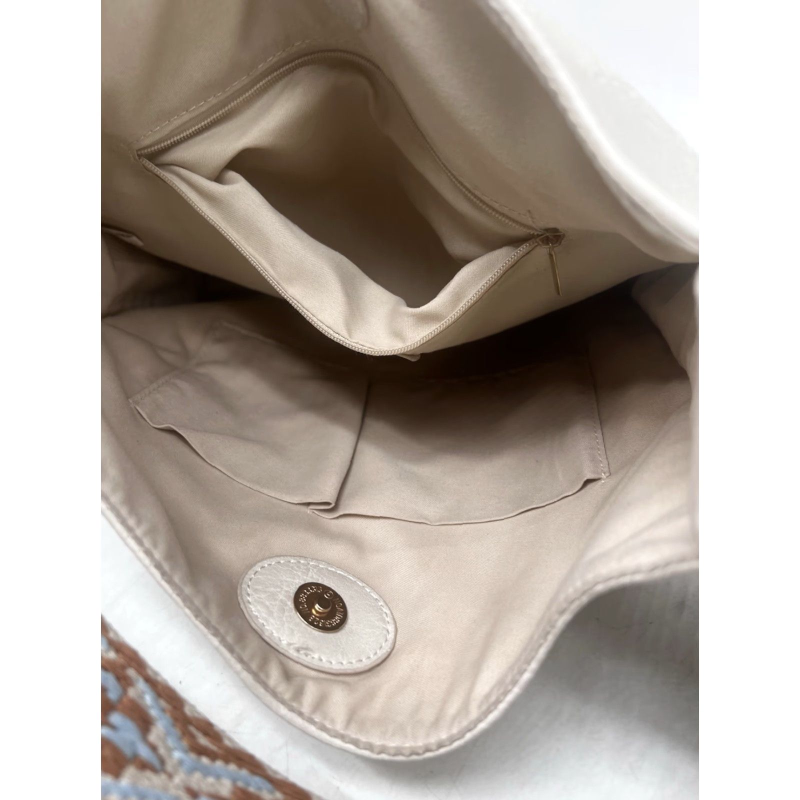 Vintage ahdorned Messenger Crossbody Bag Cream 12" x 13" Faux Leather Crossbody Women Medium Vintage No Size ONE SIZE - 7 Thumbnail
